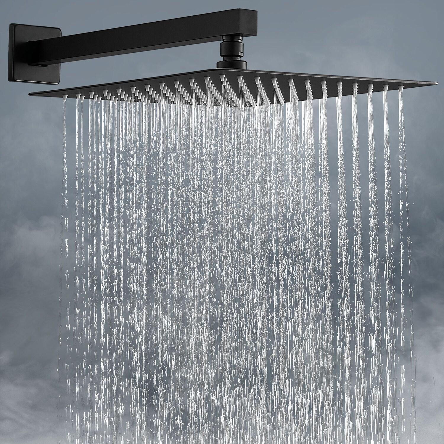 Cobbe Shower System, Matte Black Shower Faucets Sets Complete,Shower System,10 inches Rainfall Shower Head with Handheld, Shower Faucet Set for Bathroom Rough-in Valve Body and Trim Included