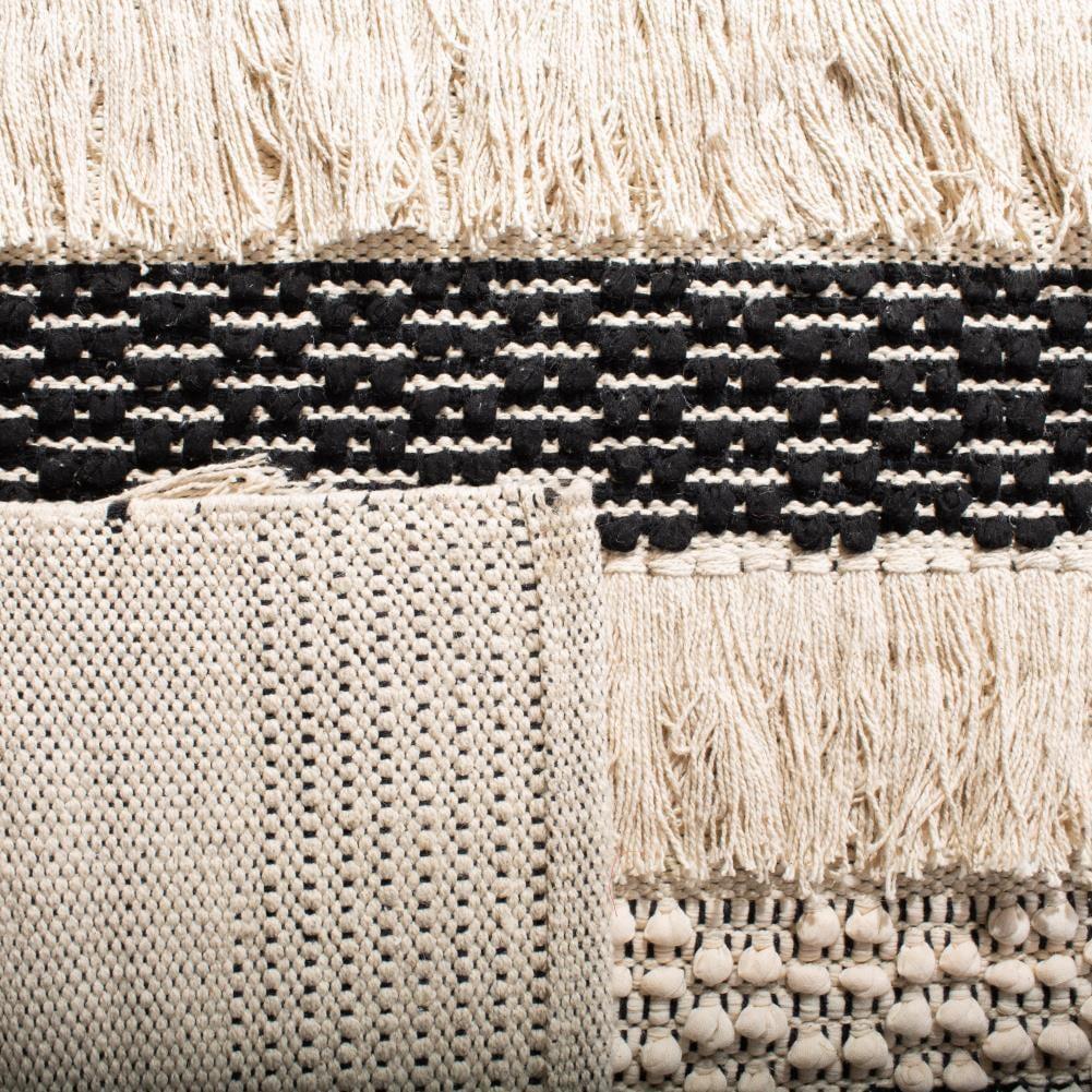 Gracie Oaks Jessen Natura Hand Woven Cotton Striped Rug