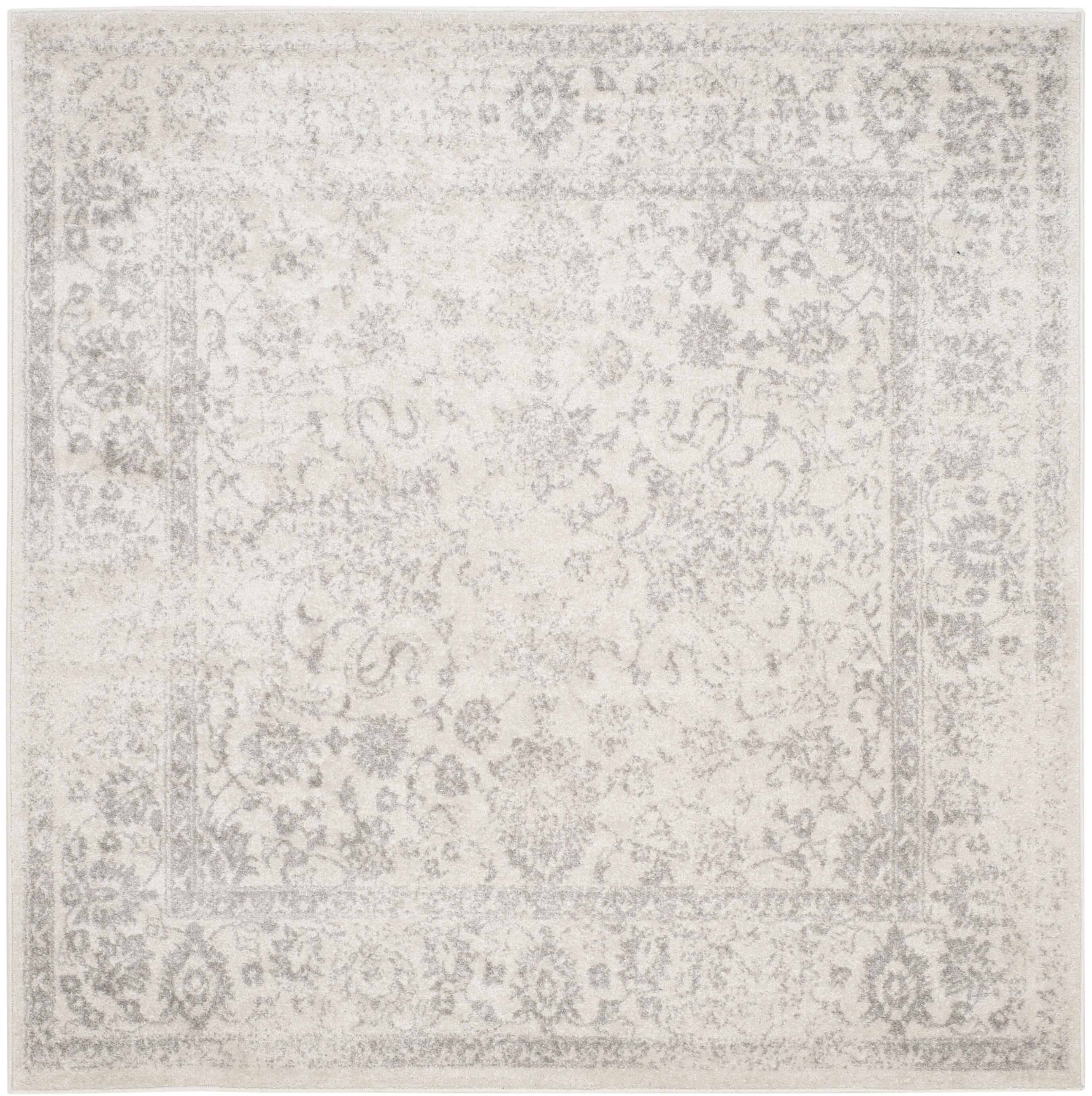 Adirondack ADR109 Machine Made Indoor Area Rug - Ivory/Silver - 5'x5' - Safavieh