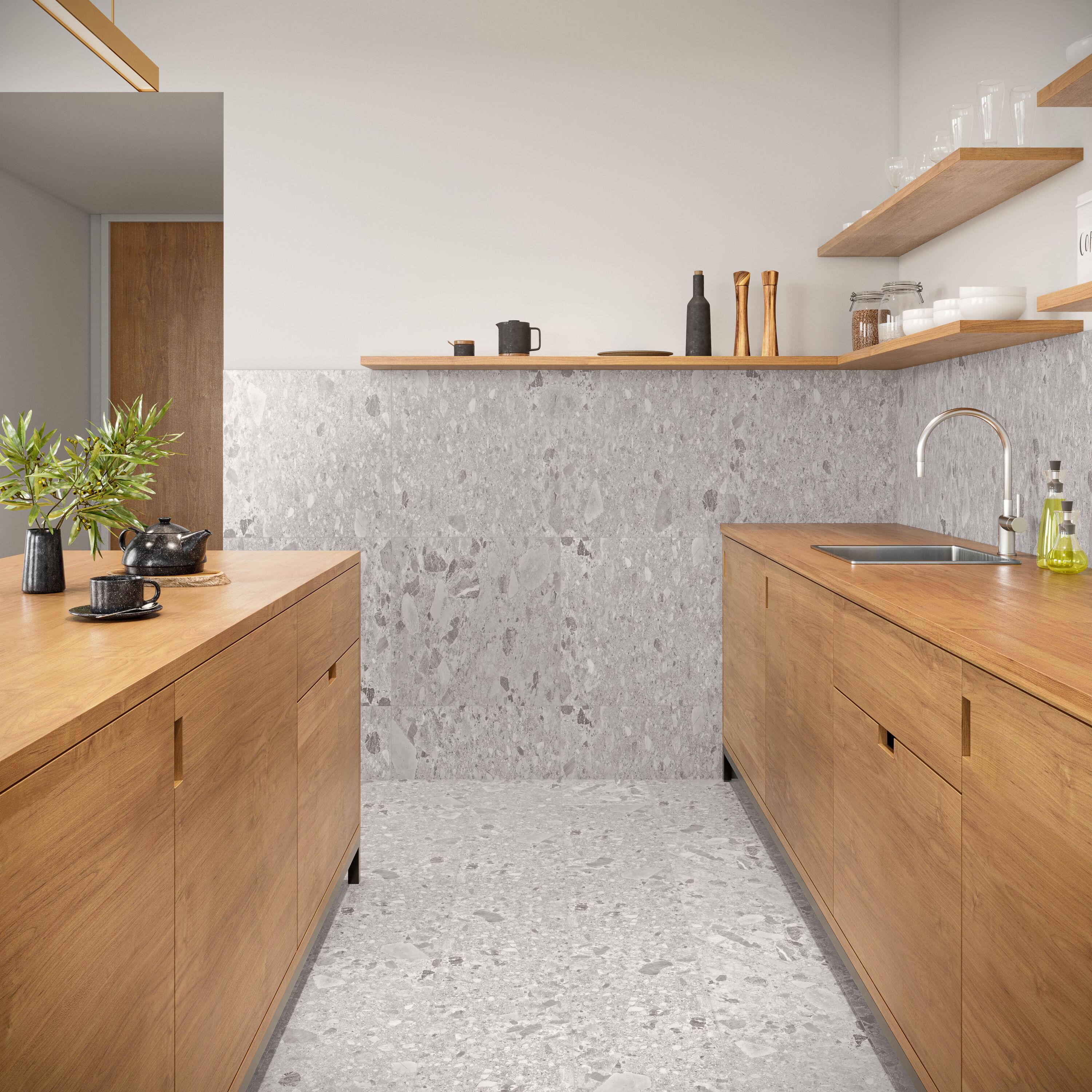 Stonehenge Rizzo LVT 12MIL 12" W x 24" L Terrazzo Look Glue Down Luxury Vinyl Tile