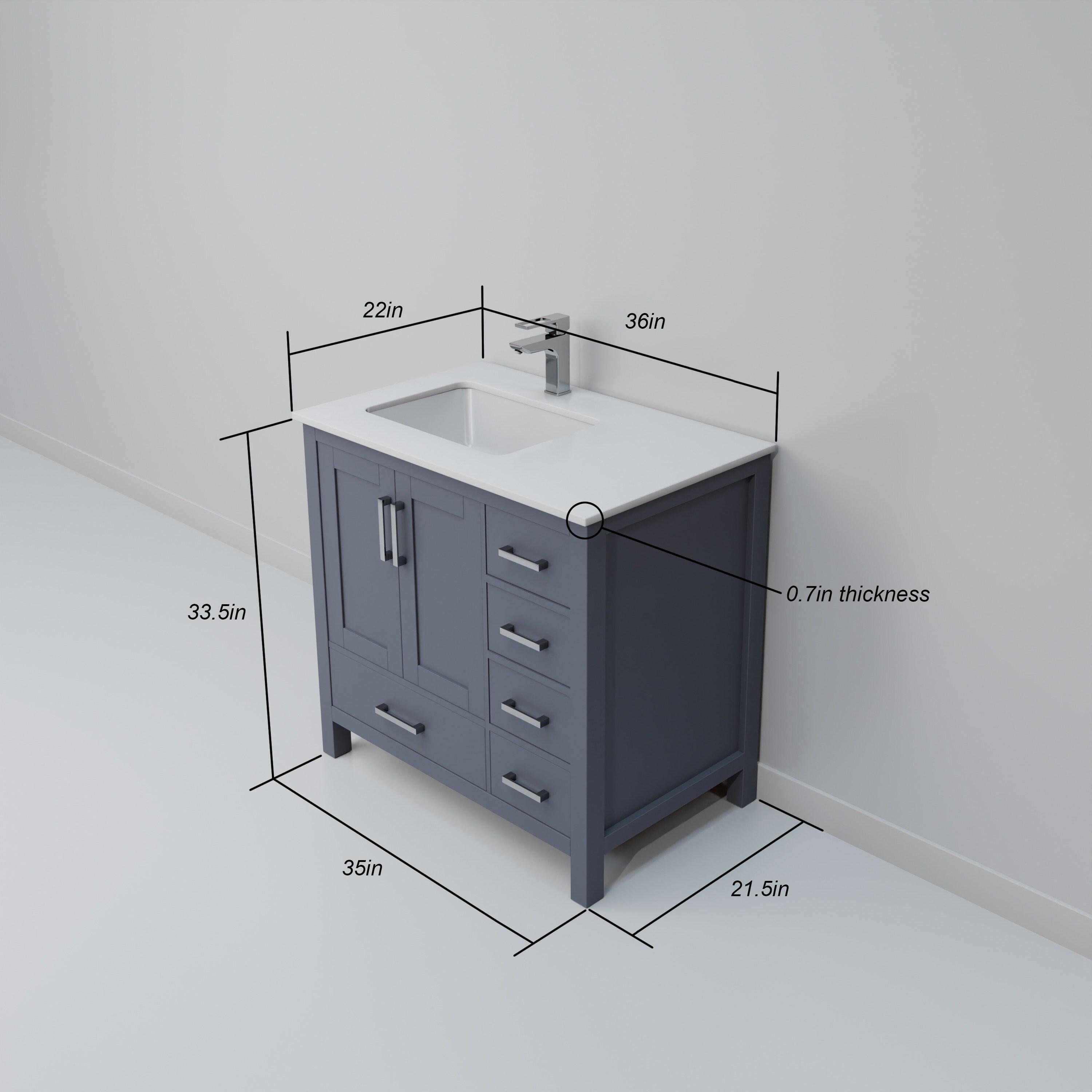 Lexora Jacques 36 in. W x 22 in. D Left Offset Bath Vanity and Top