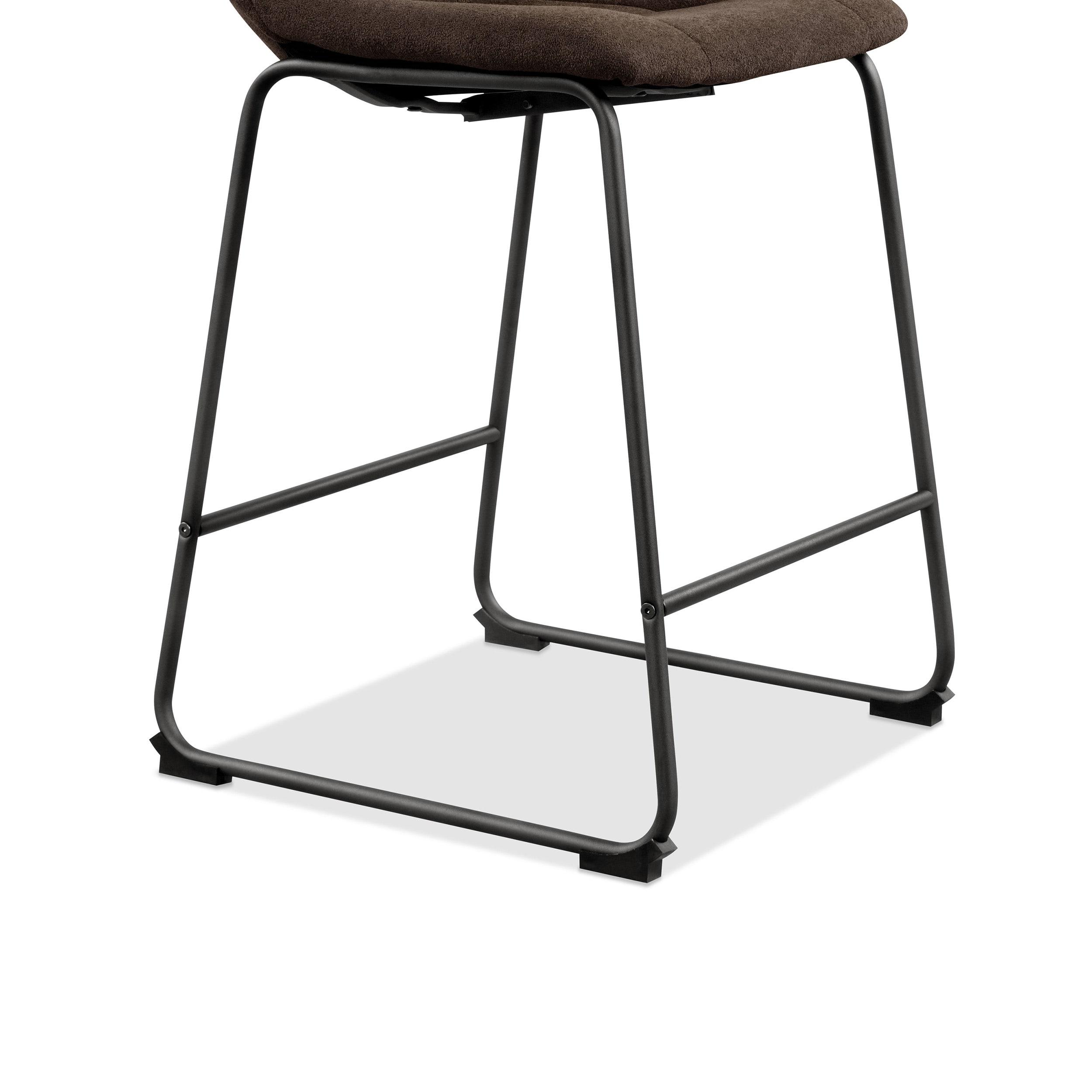 Furniture of America Perri Modern Chenille Counter Height Dining Chairs, Brown (Set of 2)