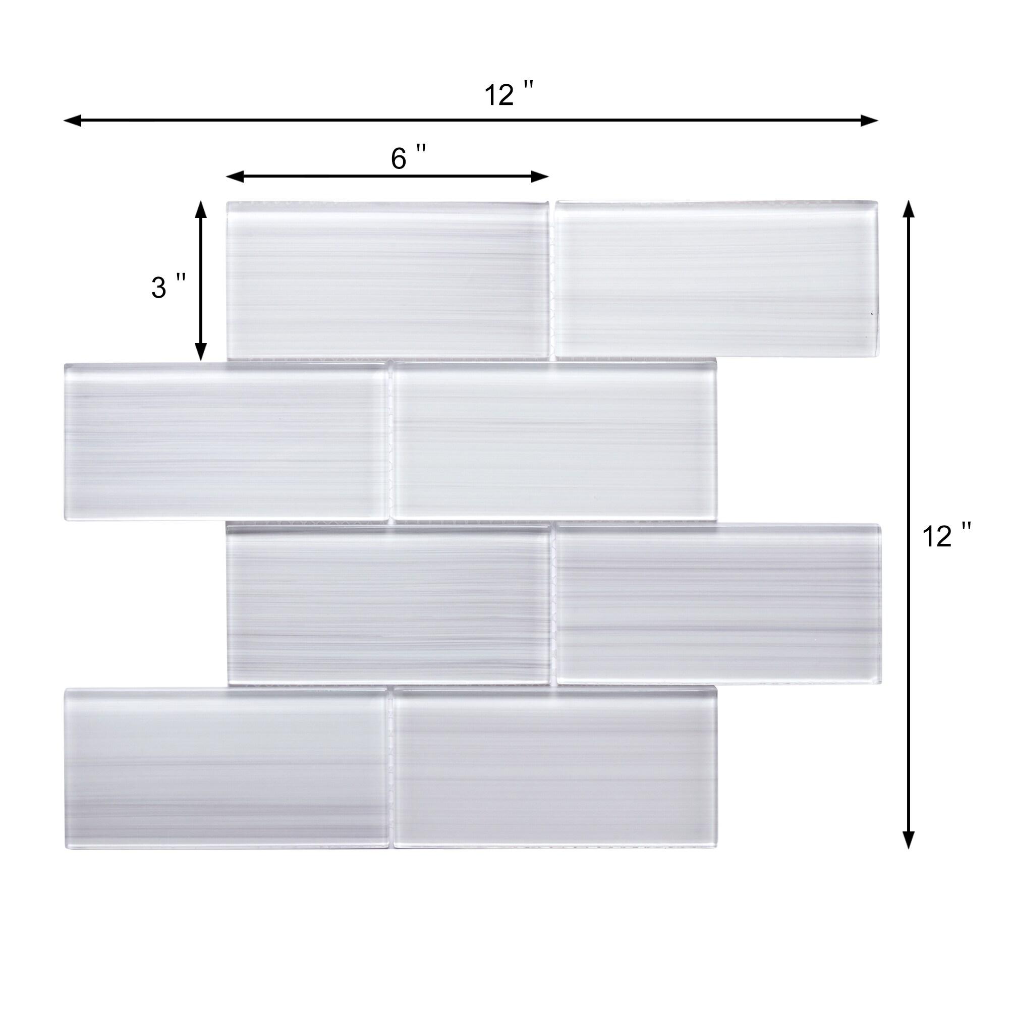 Premium Hand Painted 3" x 6" Straight Edge Glass Mosaic Subway Tile