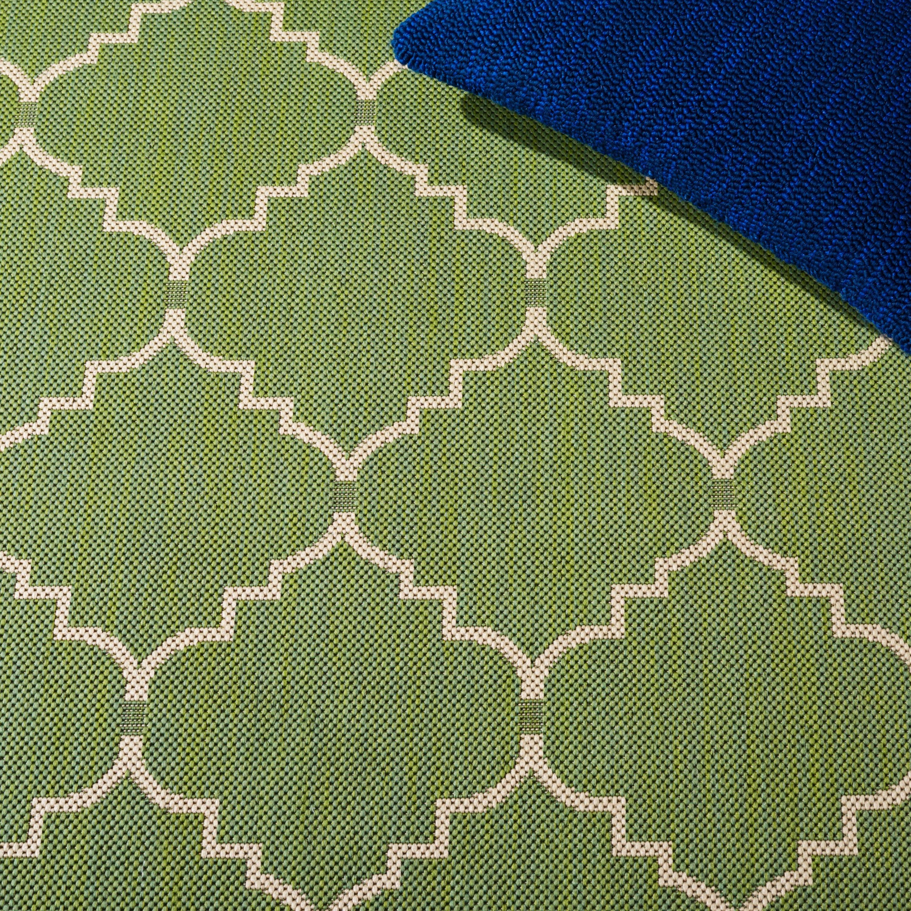 Courtyard CY6889 Power Loomed Indoor and Outdoor Area Rug - Green/Beige - 6'7"x6'7" - Safavieh