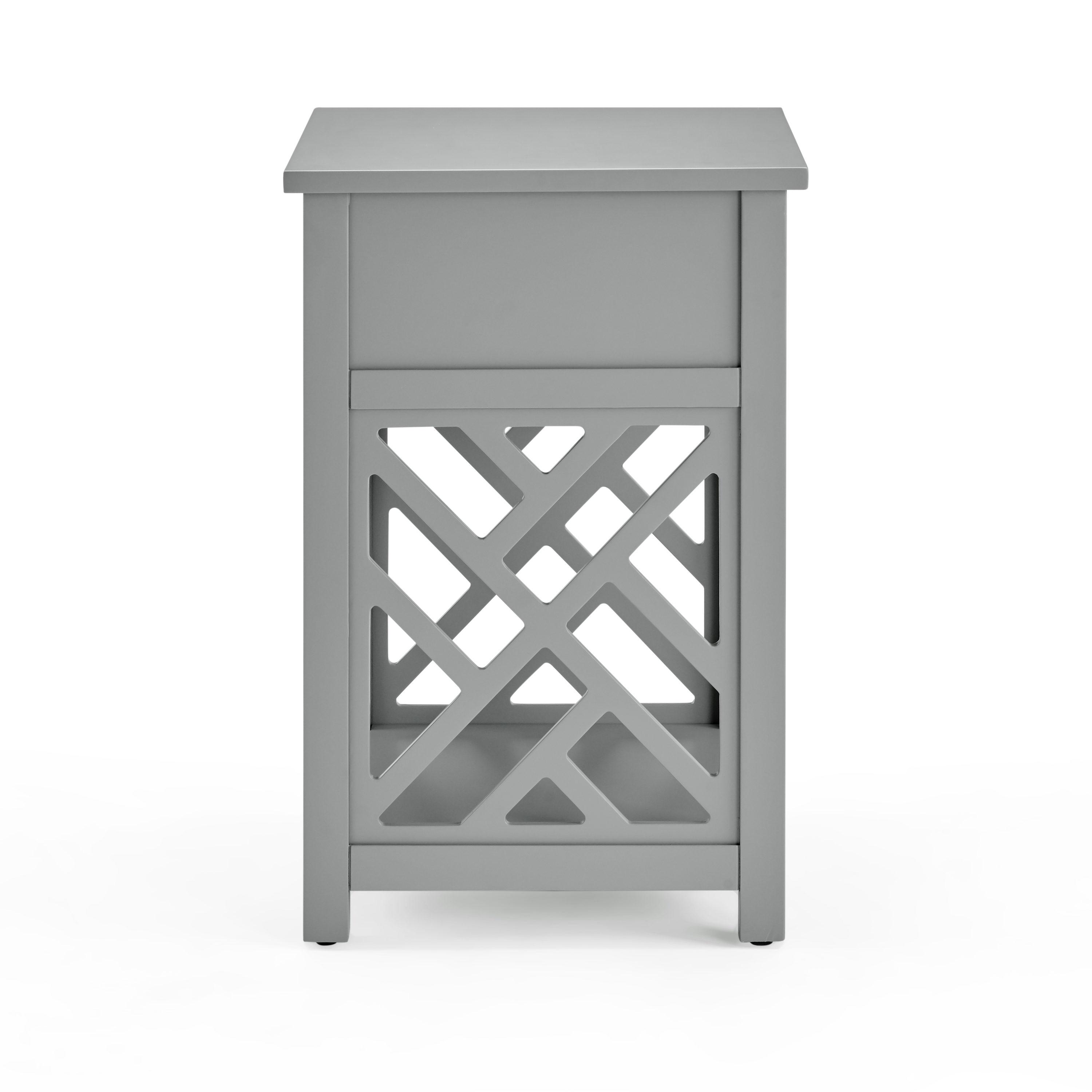 Alaterre Furniture Coventry Indoor Modern Storage Wood Square End Table, Gray