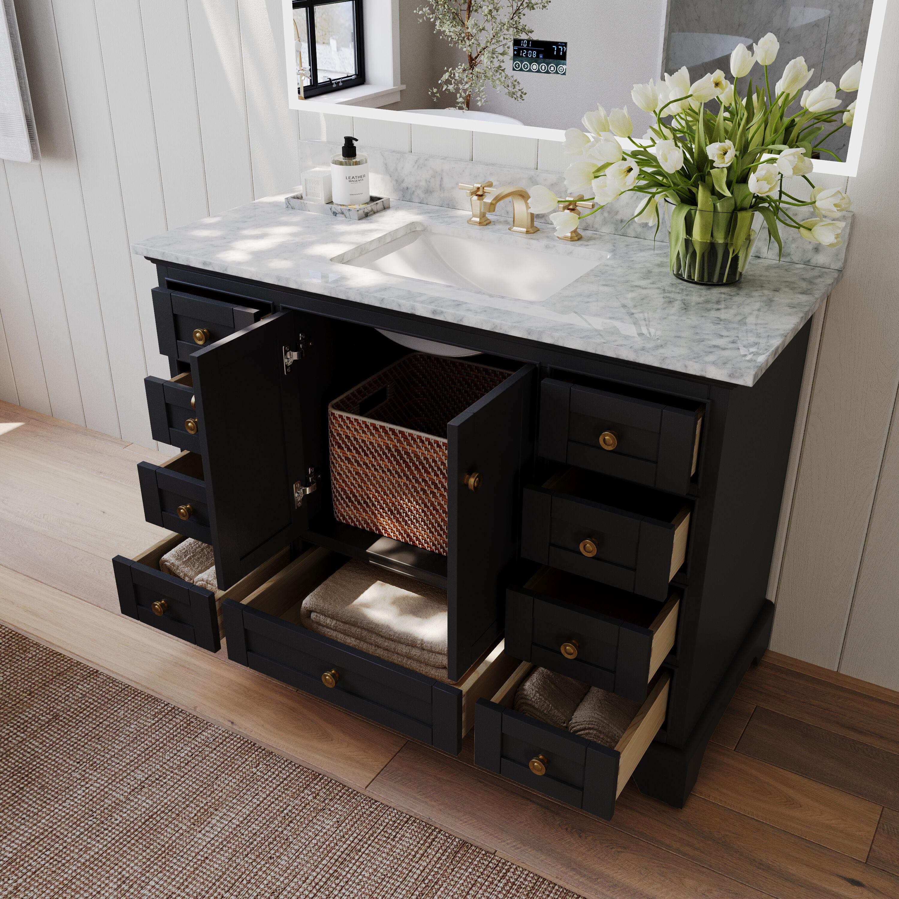 Varna 48'' Single Bathroom Vanity with Marble Top