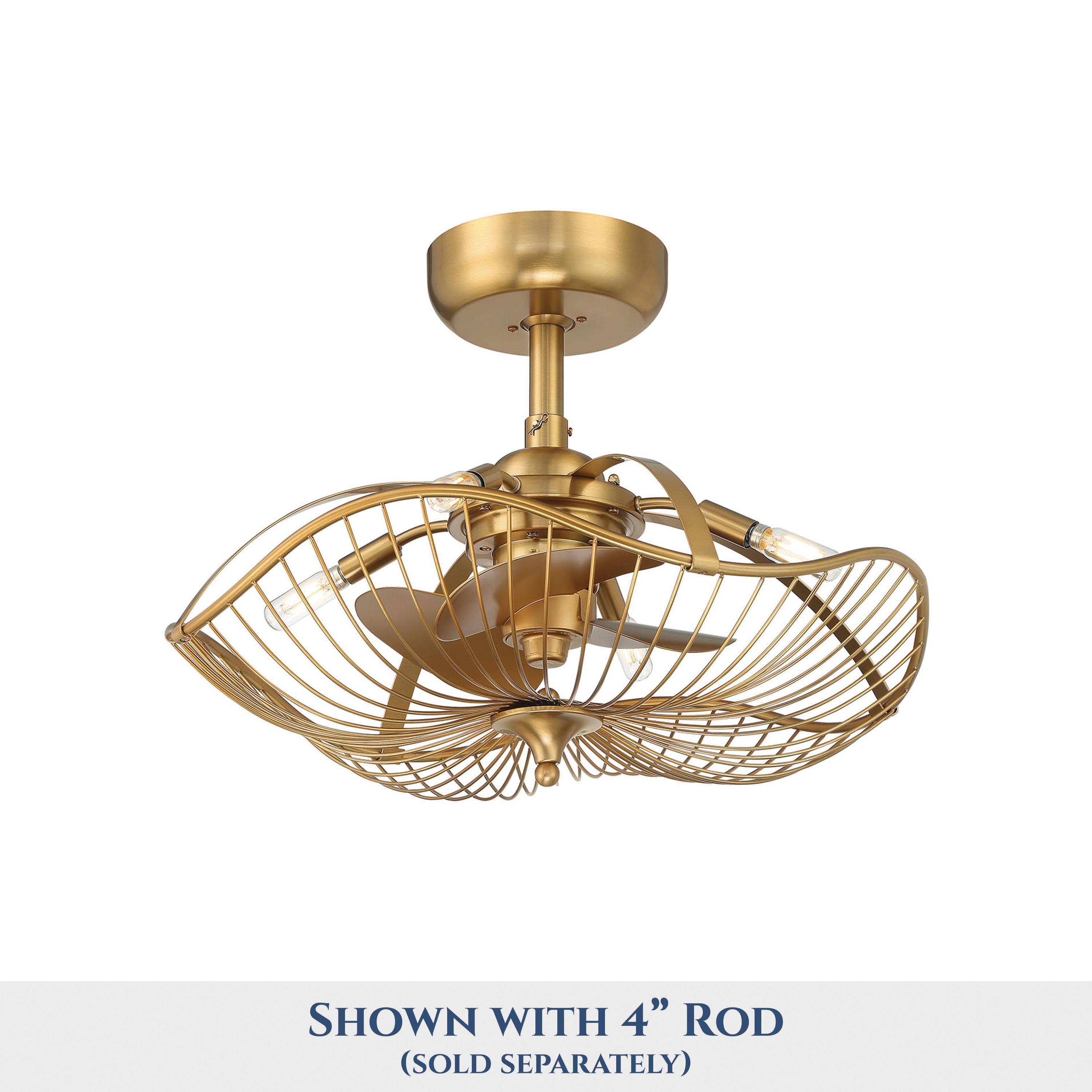 22" Akoni 3 - Blade Ceiling Fan with Light Kit Included