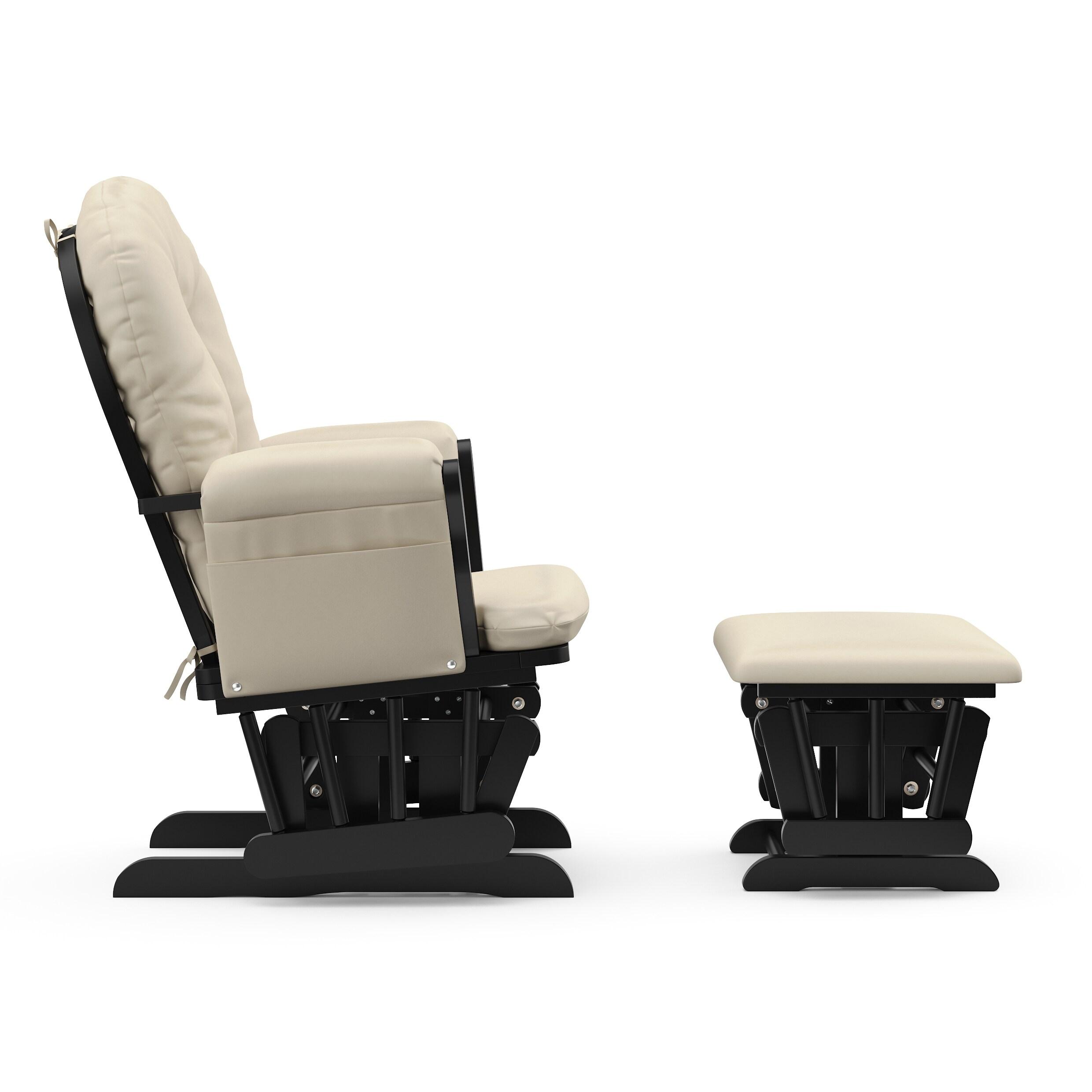 Storkcraft Hoop Infant Nursery Glider and Ottoman, Black with Beige