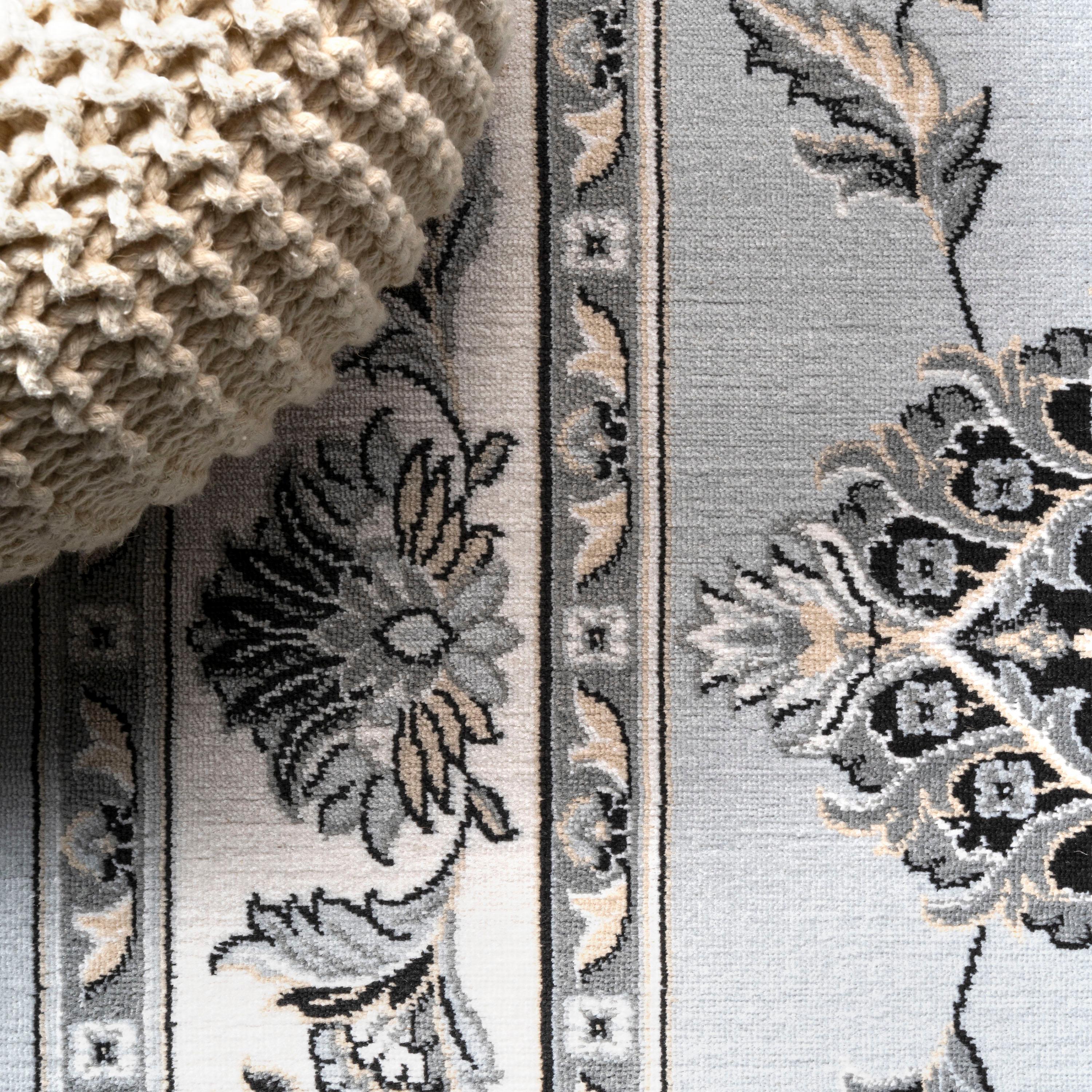 8'x 10' Cherie French Cottage Area Rug, Light Gray/Cream - JONATHAN Y
