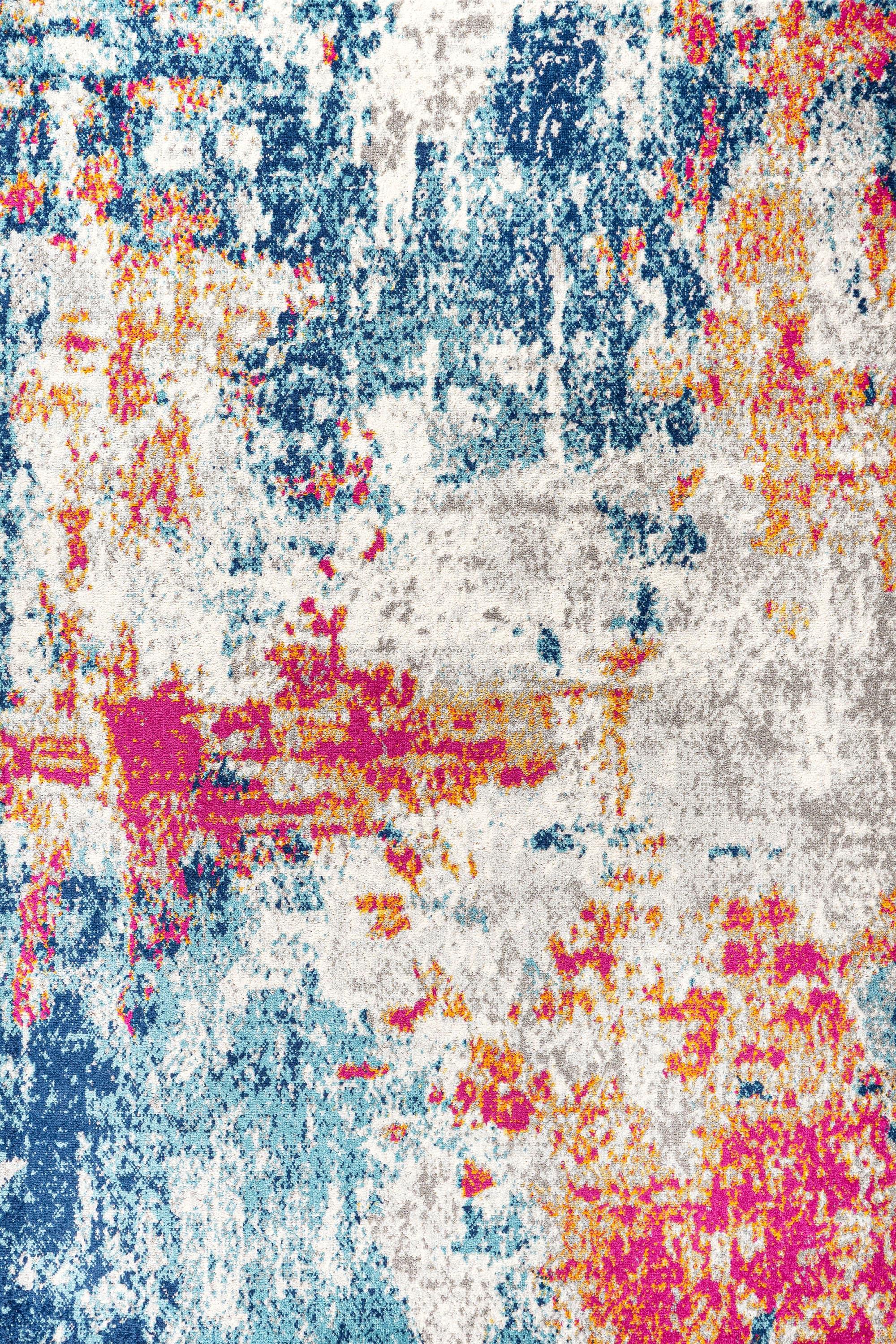 8'x10' Sunset Modern Abstract Area Rug, Blue/Multi - JONATHAN Y