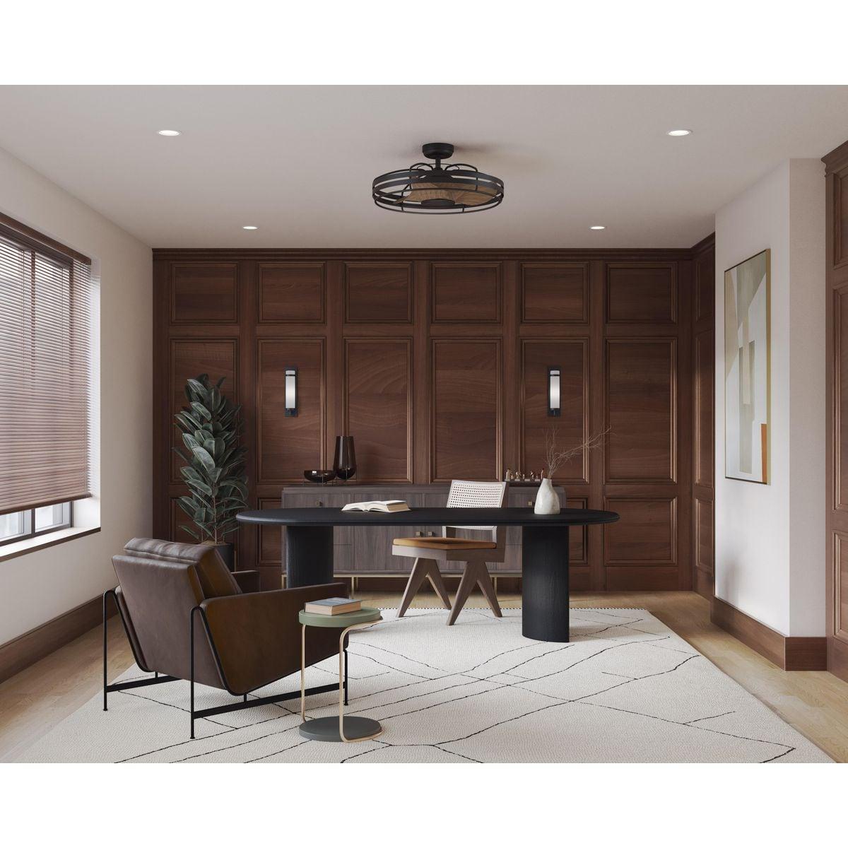 Bastrop Collection 26 in. Three-Blade Matte Black Transitional Ceiling Fan with 3 Speed Remote Control