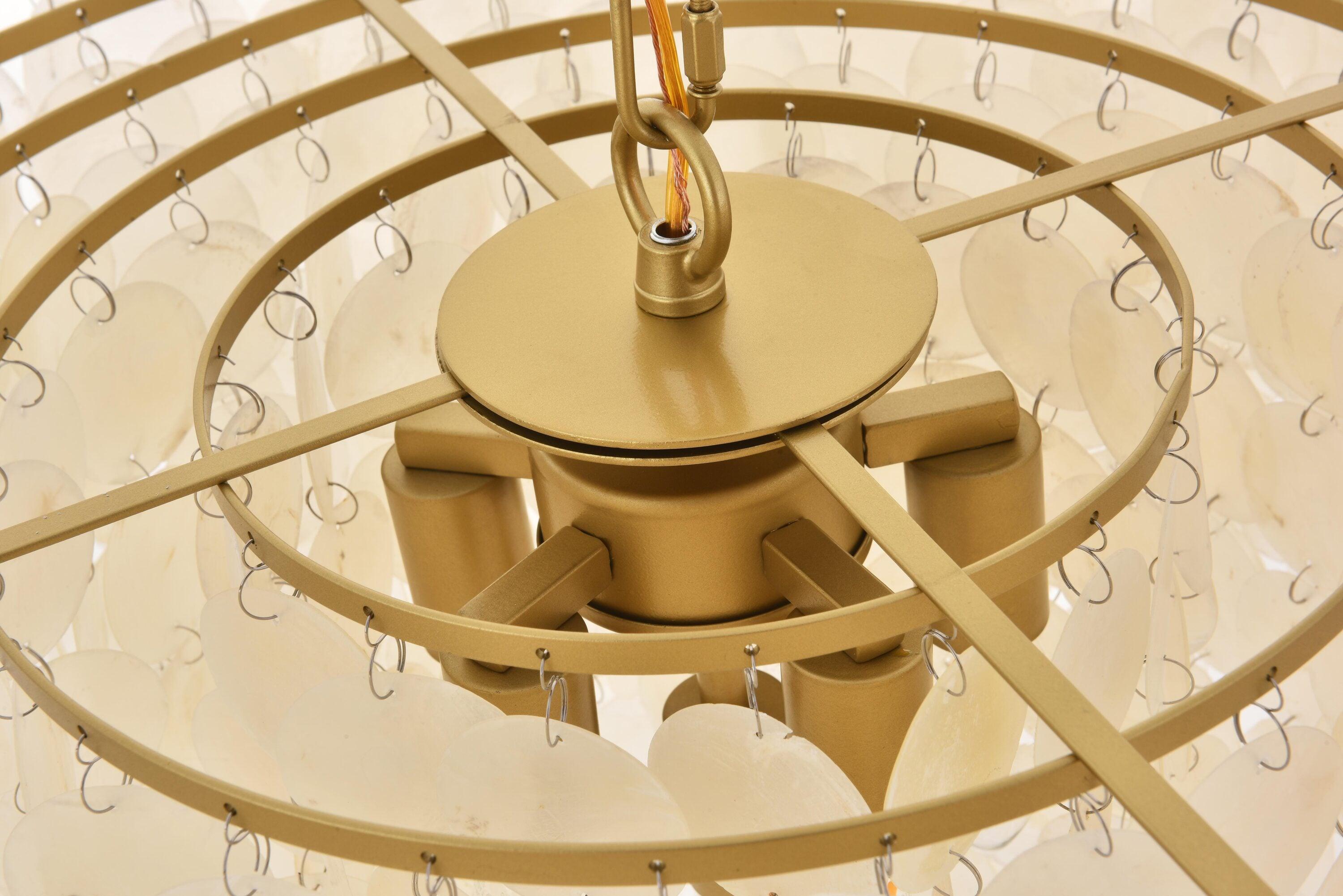 Elegant Lighting Selene 6 light Brass Pendant