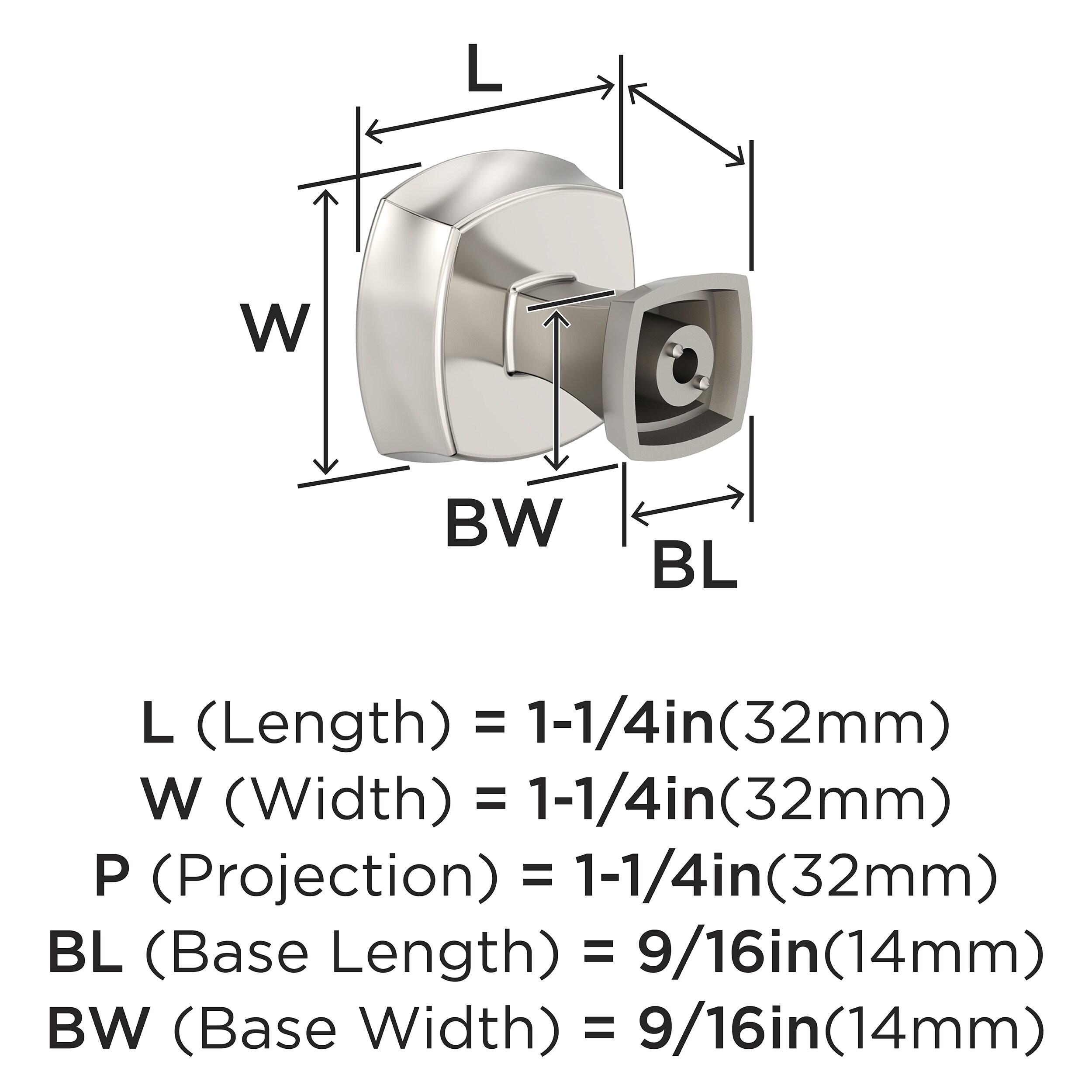 Amerock Stature 1-1/4 inch (32mm) Length Polished Nickel Cabinet Knob