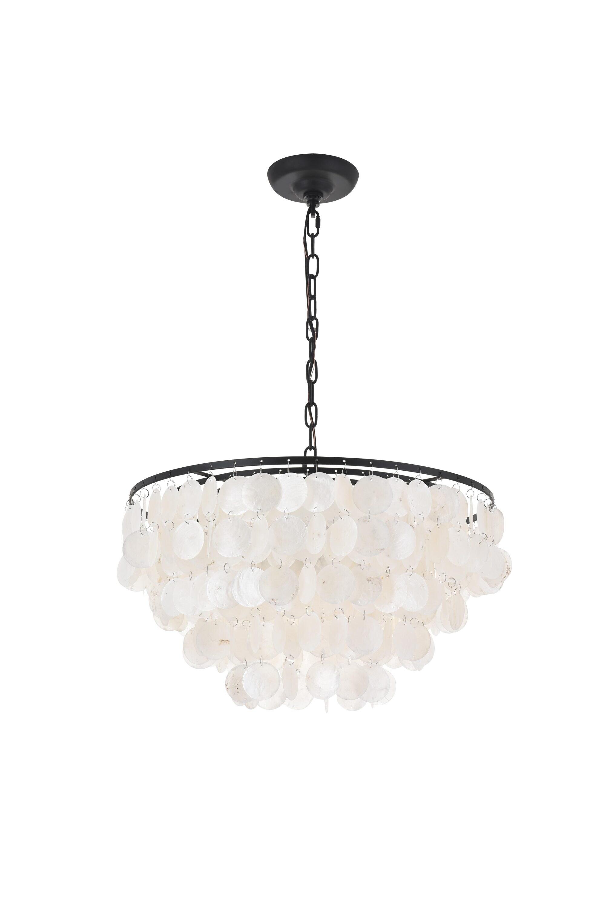 Elegant Lighting Selene 4 light Black Pendant