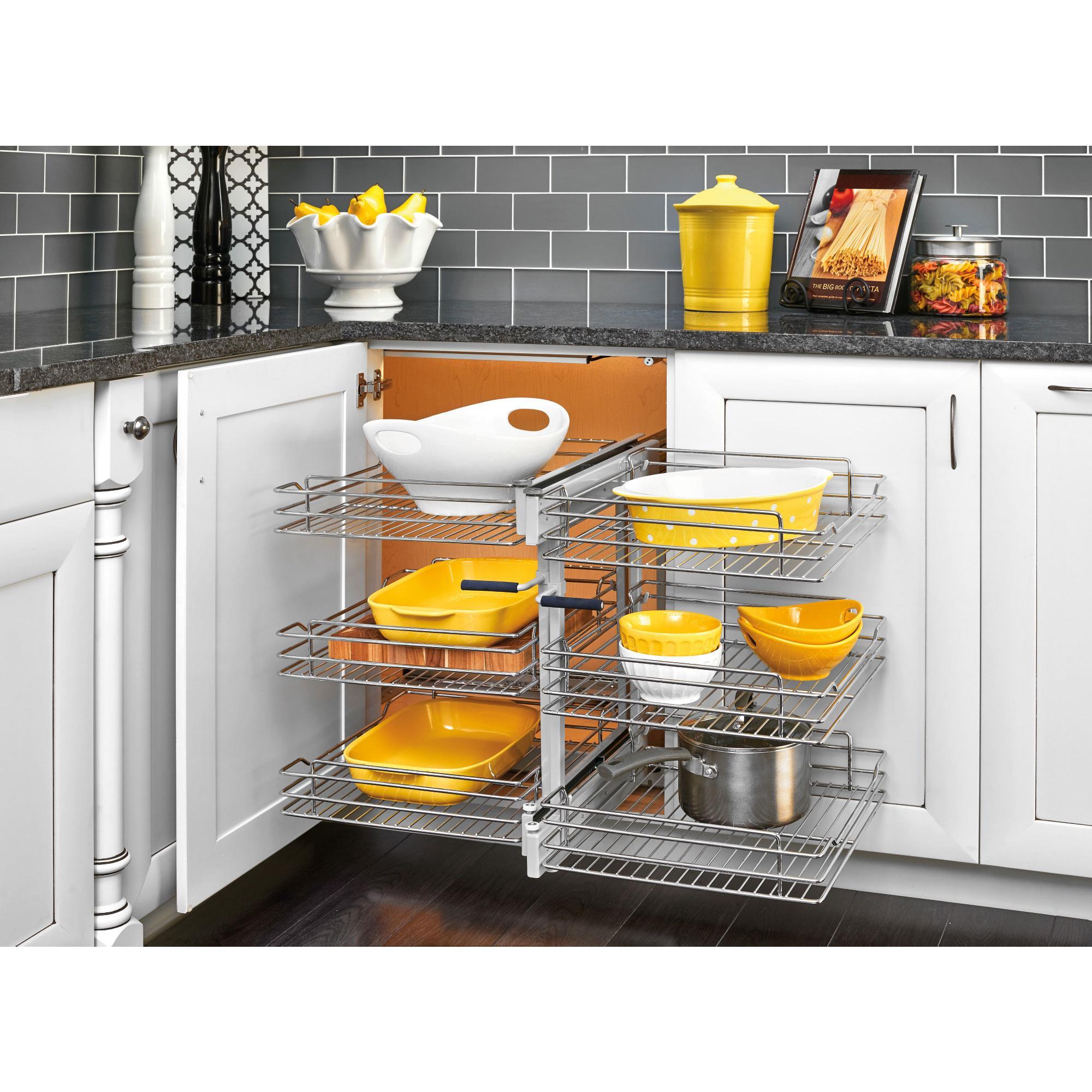 Rev-A-Shelf Pull Out Corner Cabinet Organizer w/Soft-Close 3 Tier