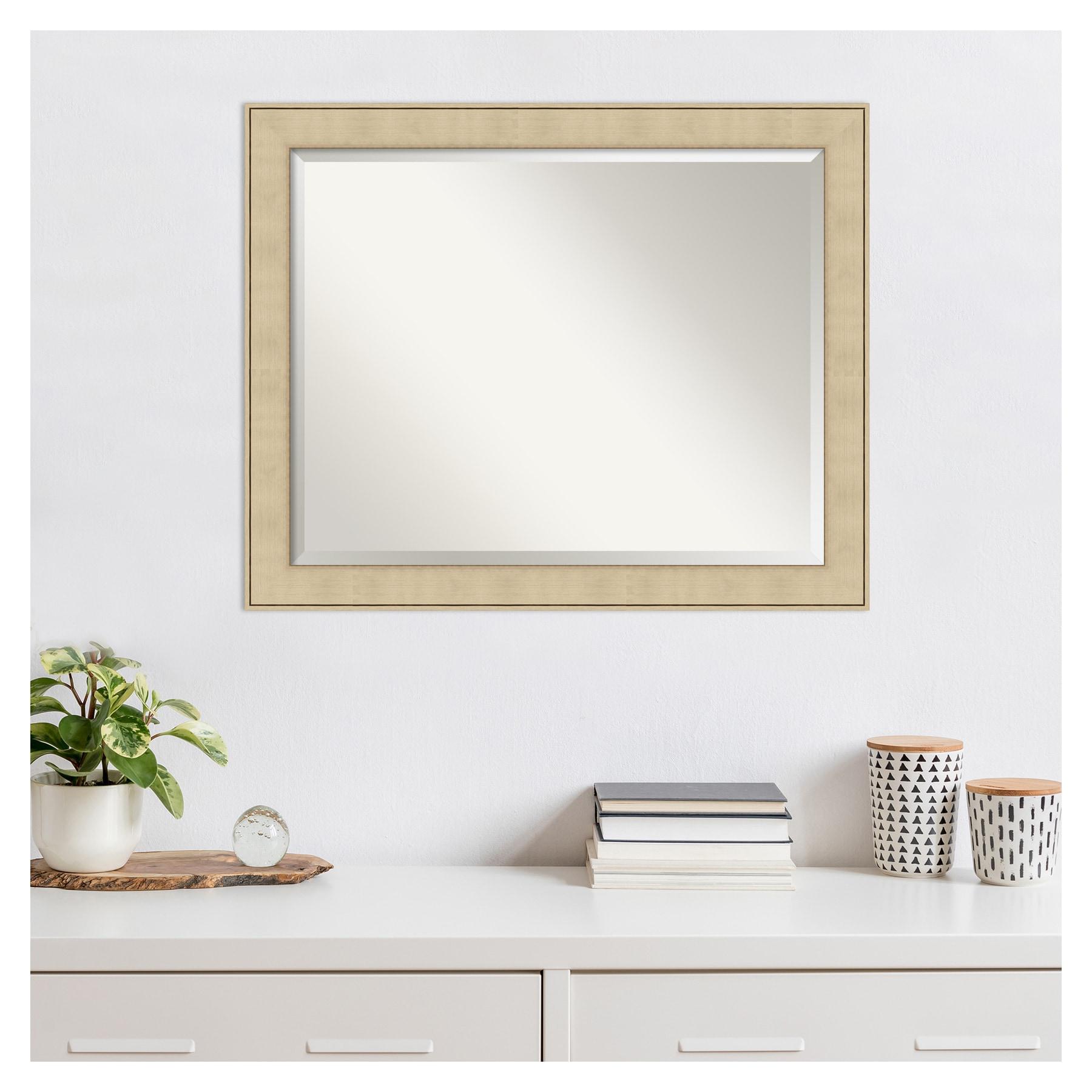 Amanti Art Classic Honey Silver Beveled Wall Mirror 26 x 32 in.