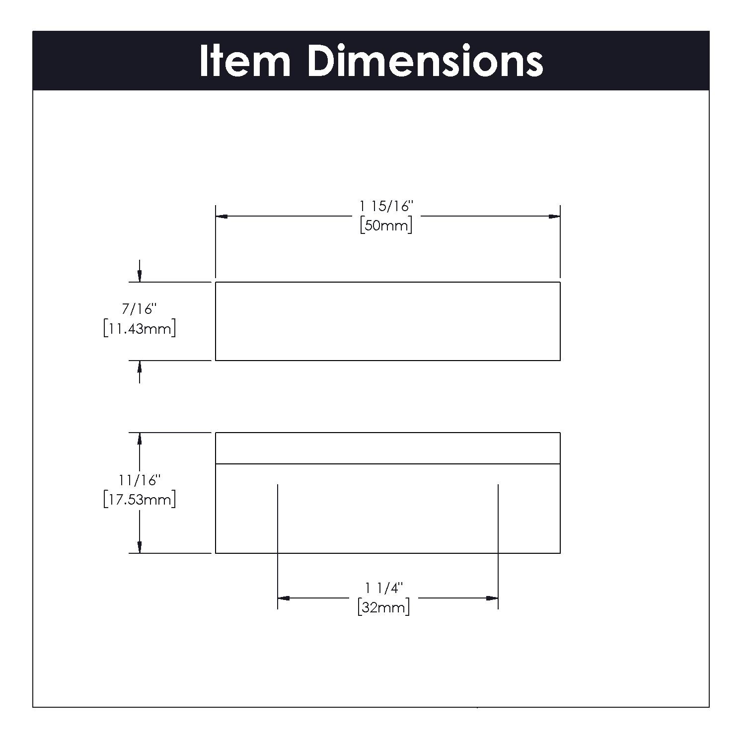 Streamline Kitchen Cabinet Handles, Solid Core Drawer Pulls for Cabinet Doors, 1-1/4" (32mm)