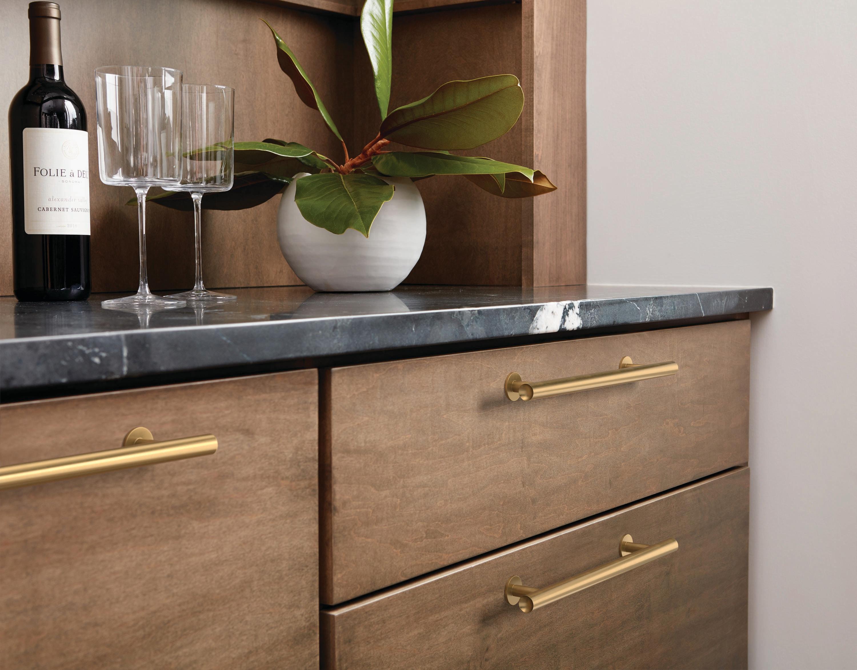 Amerock Radius 3-3/4 inch (96mm) Center-to-Center Champagne Bronze Cabinet Pull
