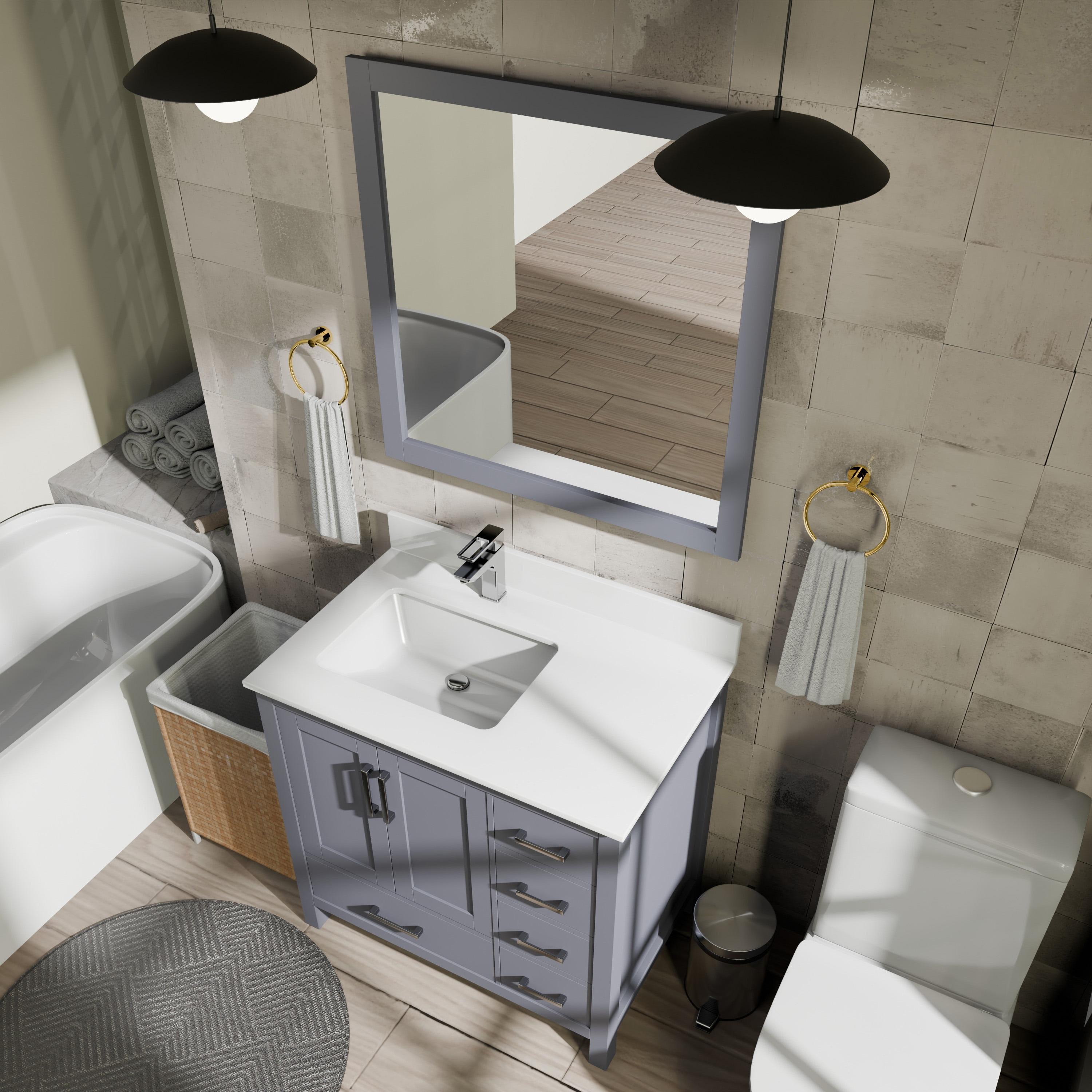 Lexora Jacques 36 in. W x 22 in. D Left Offset Bath Vanity and Top