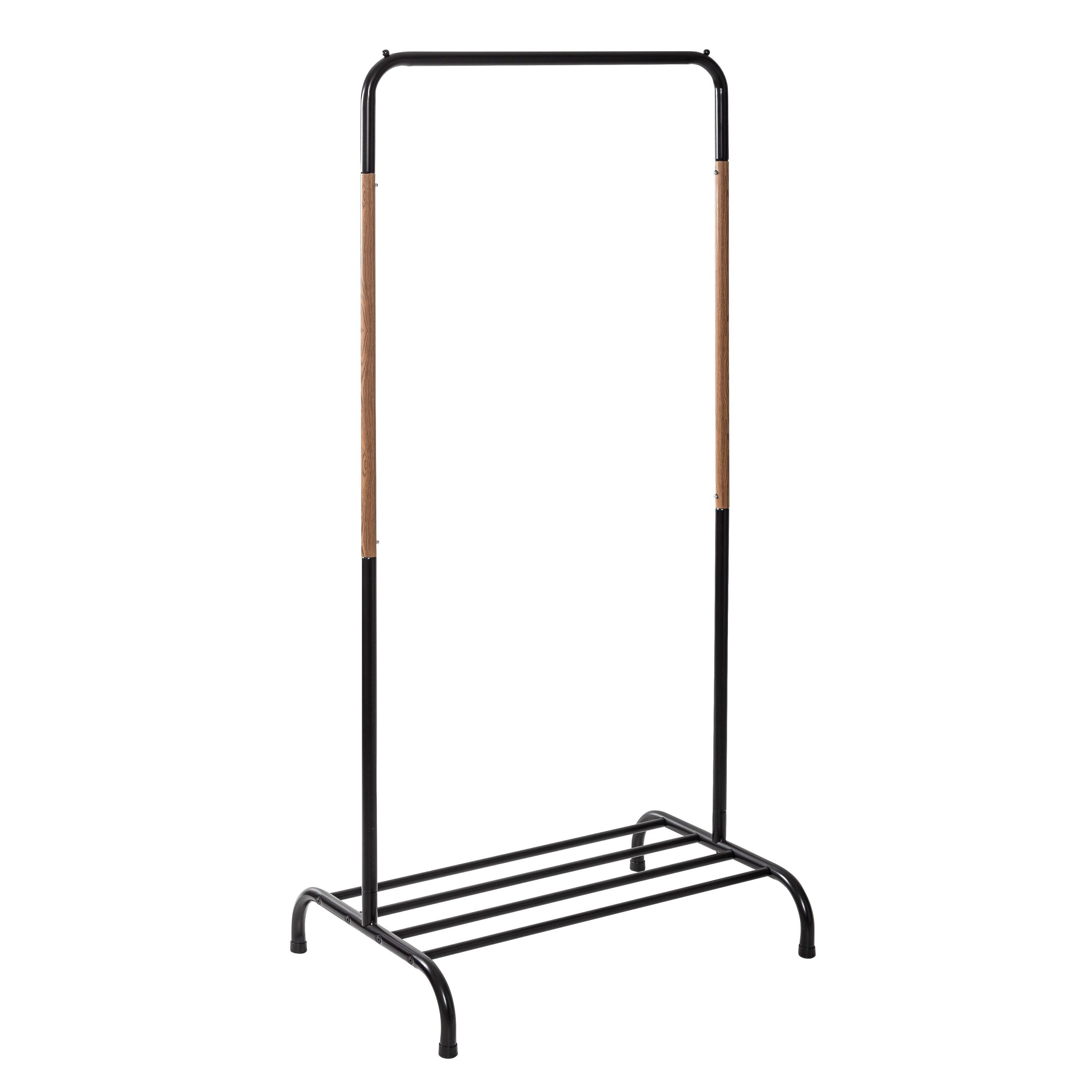 Honey-Can-Do Single Garment Rack Black: Powder-Coated Steel Closet Hanging Rack, Fixed Rod, 30 lb Capacity