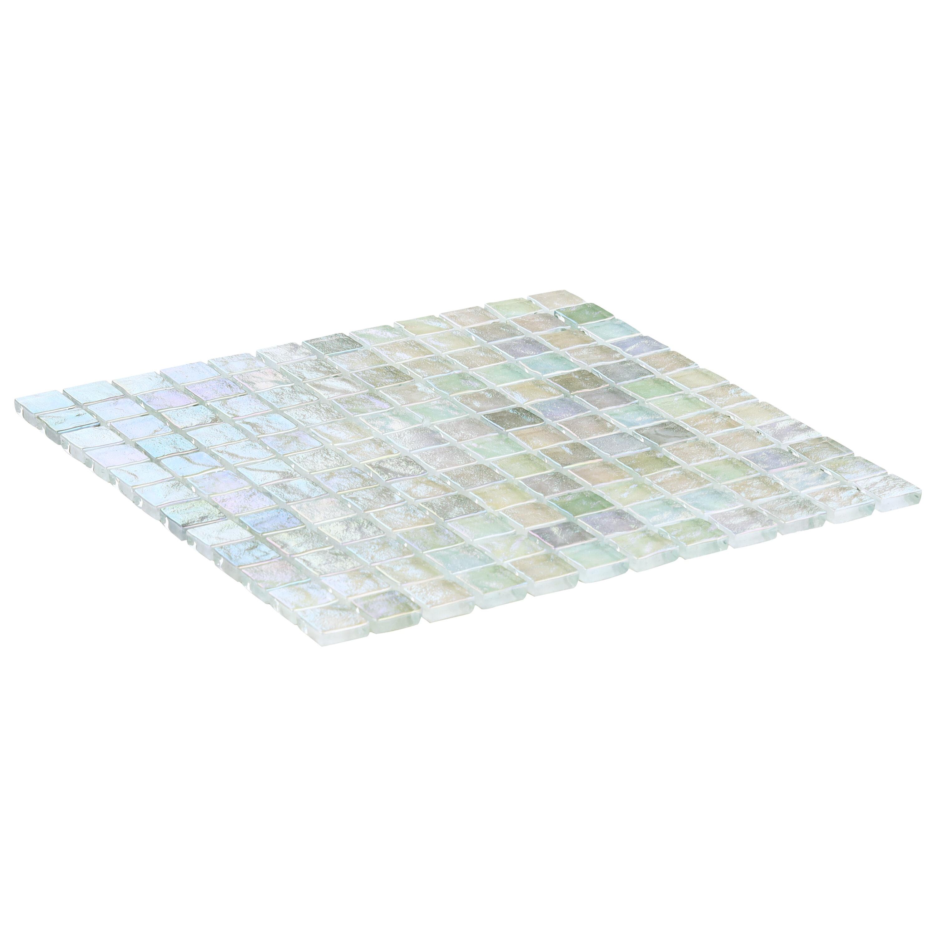 Speckle 11.73" x 11.73" Iridescent 1" Squares Glass Mosaic Wall Tile (0.95 Sq. Ft. / Sheet)