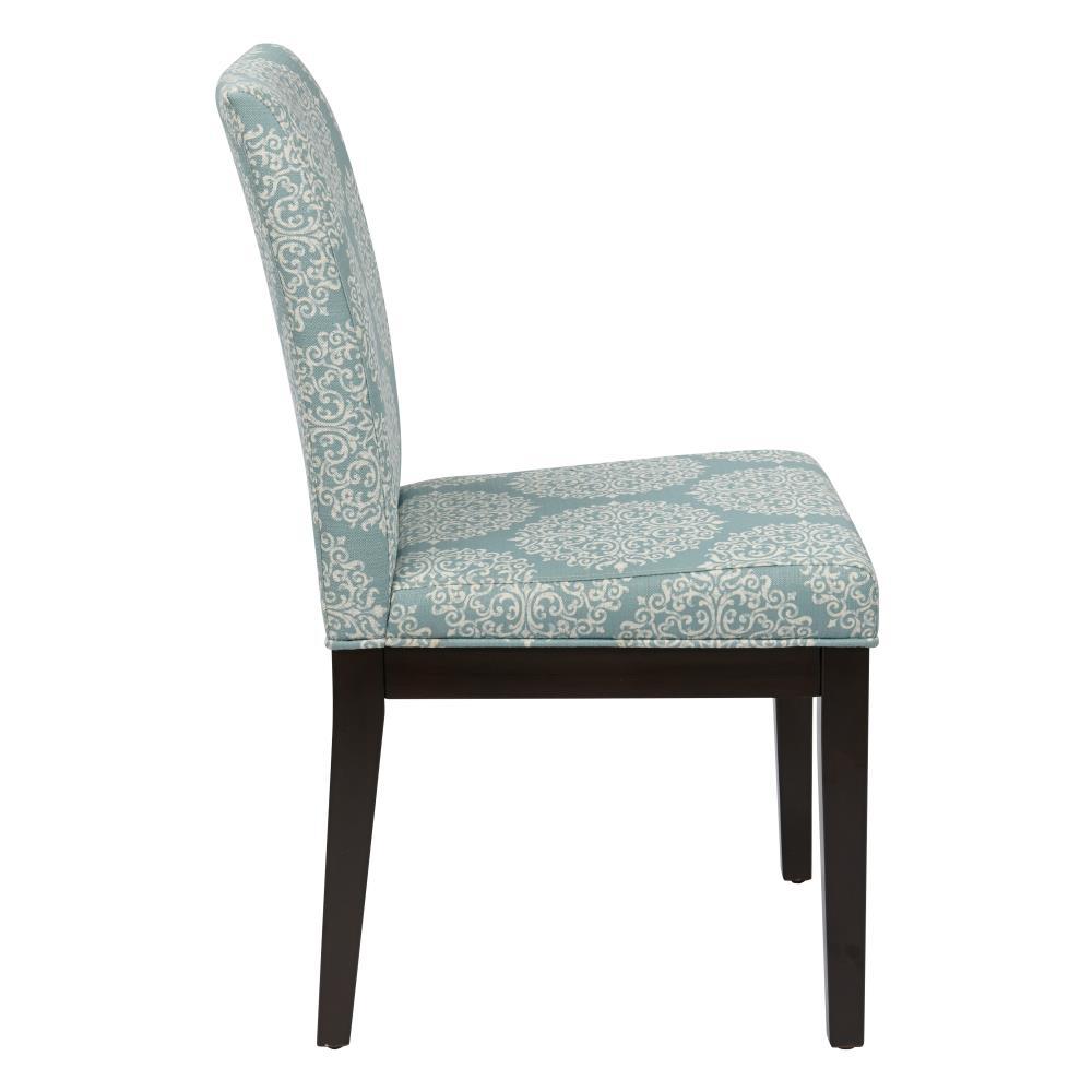 Dakota Parsons Chair Gabrielle Sky - OSP Home Furnishings: Classic Espresso Legs, Padded Seat