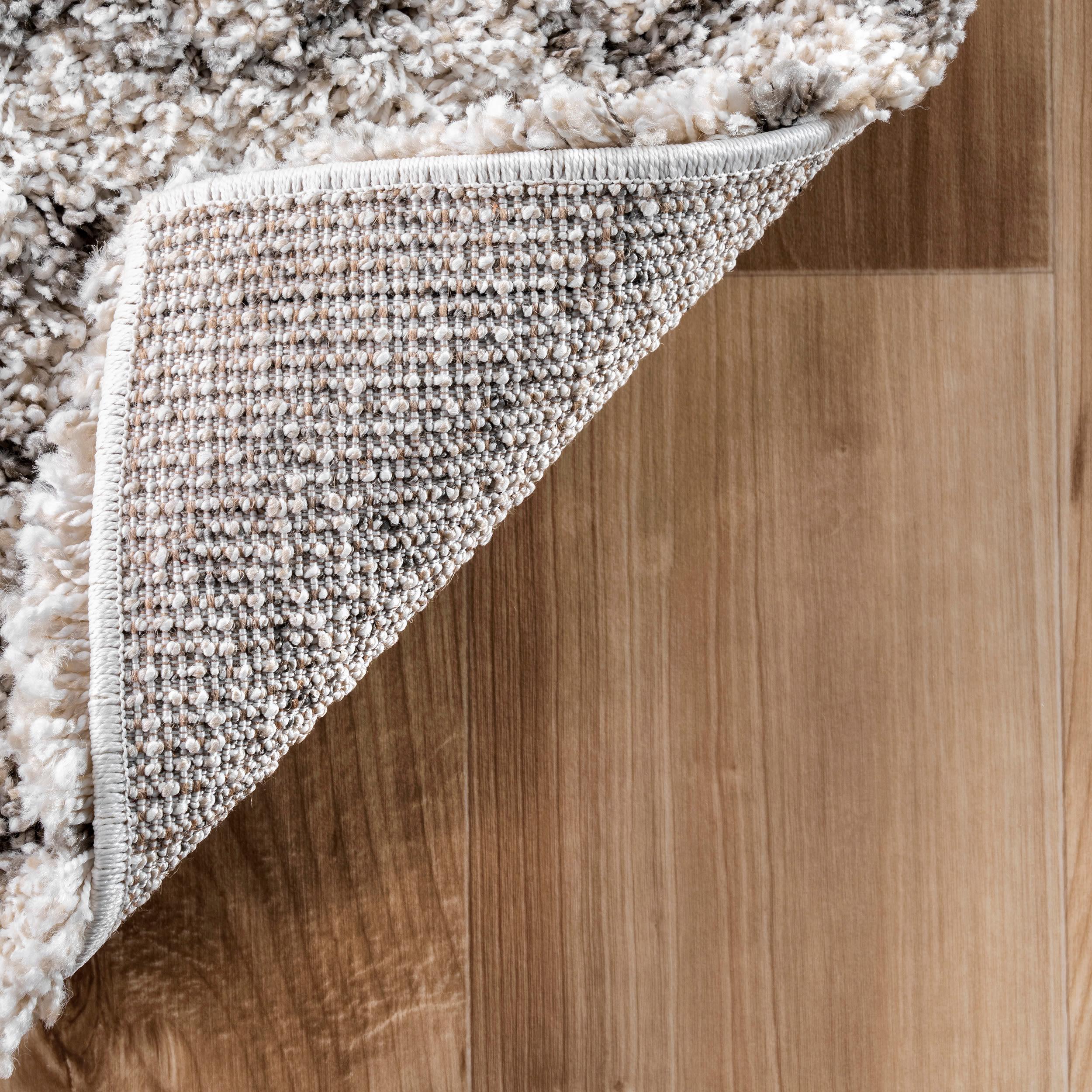 Cuellar Chevron Shag Ivory 9 ft. x 12 ft. Area Rug