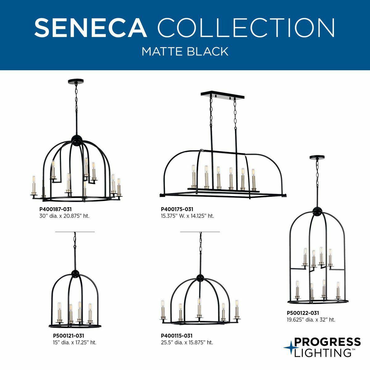 P400187-104-Progress Lighting-Seneca - Chandeliers Light - 9 Light in Farmhouse style - 30 Inches wide by 20.88 Inches high-Polished Nickel Finish