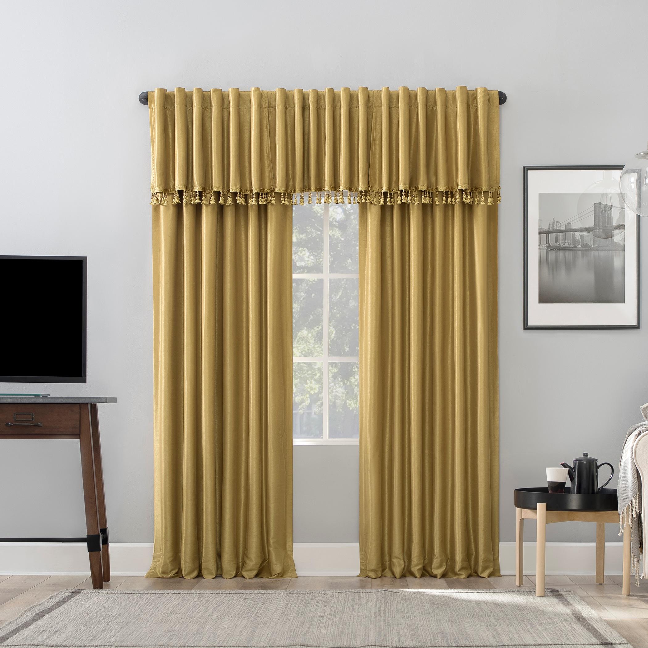 Faux Dupioni Silk Thermal Extreme 100% Blackout Back Tab Curtain Panel