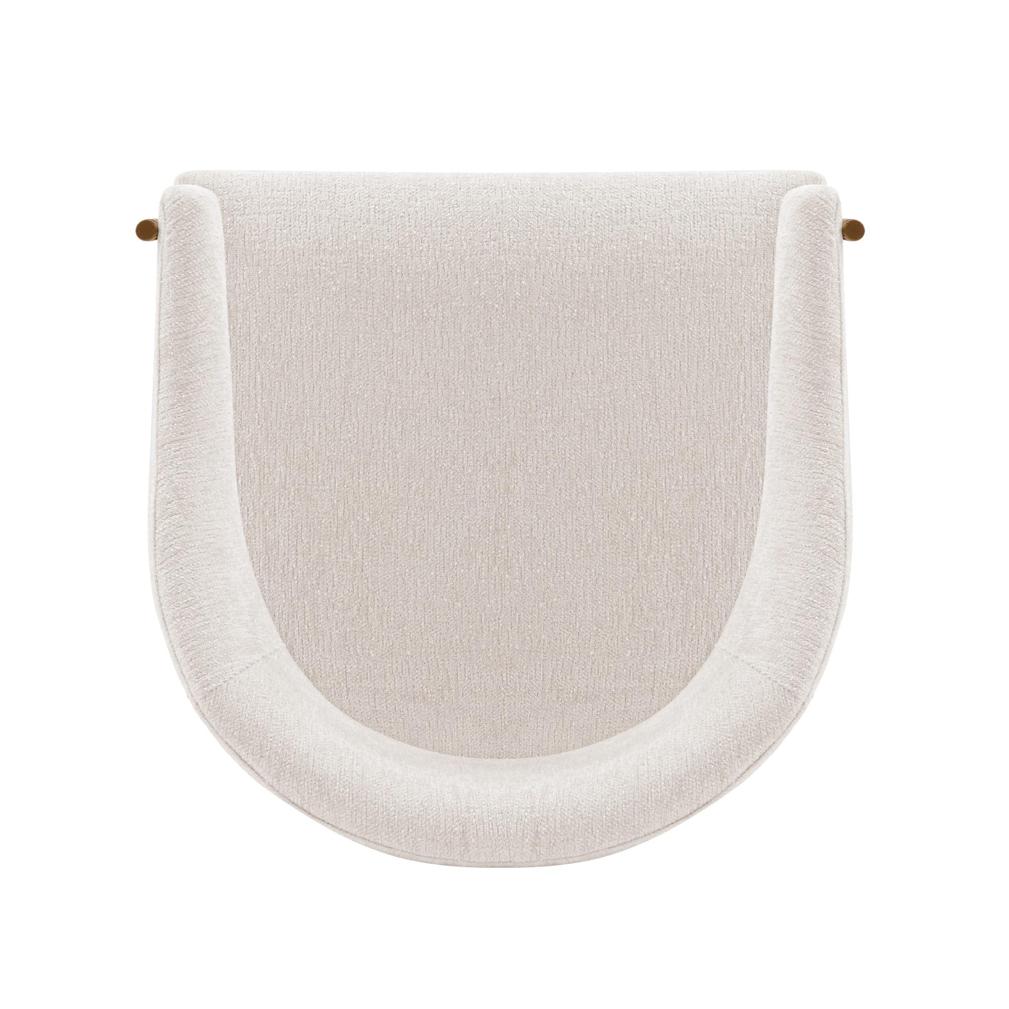 Lia Modern Boucle Upholstered Dining Armchair Cream - Manhattan Comfort