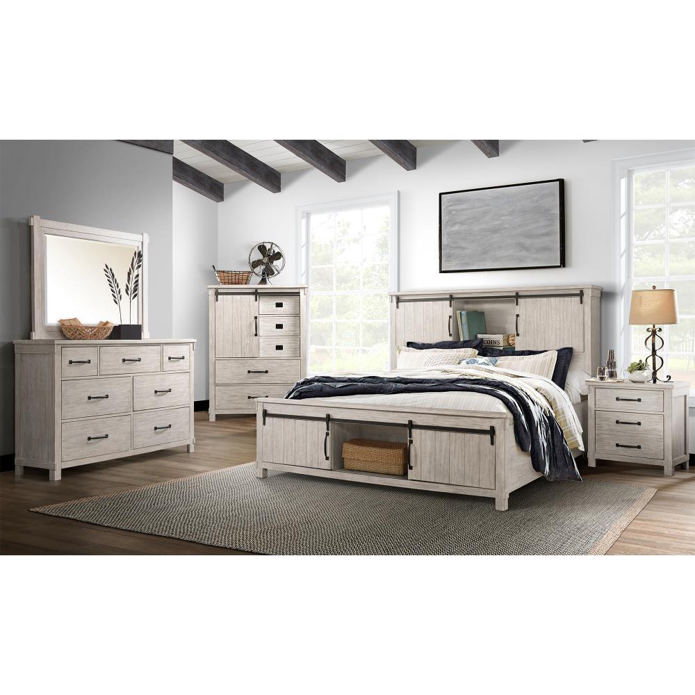 Jack 2 Drawer Nightstand with Usb Ports White - Picket House Furnishings: Farmhouse Style, Hidden Storage, Felt-Lined