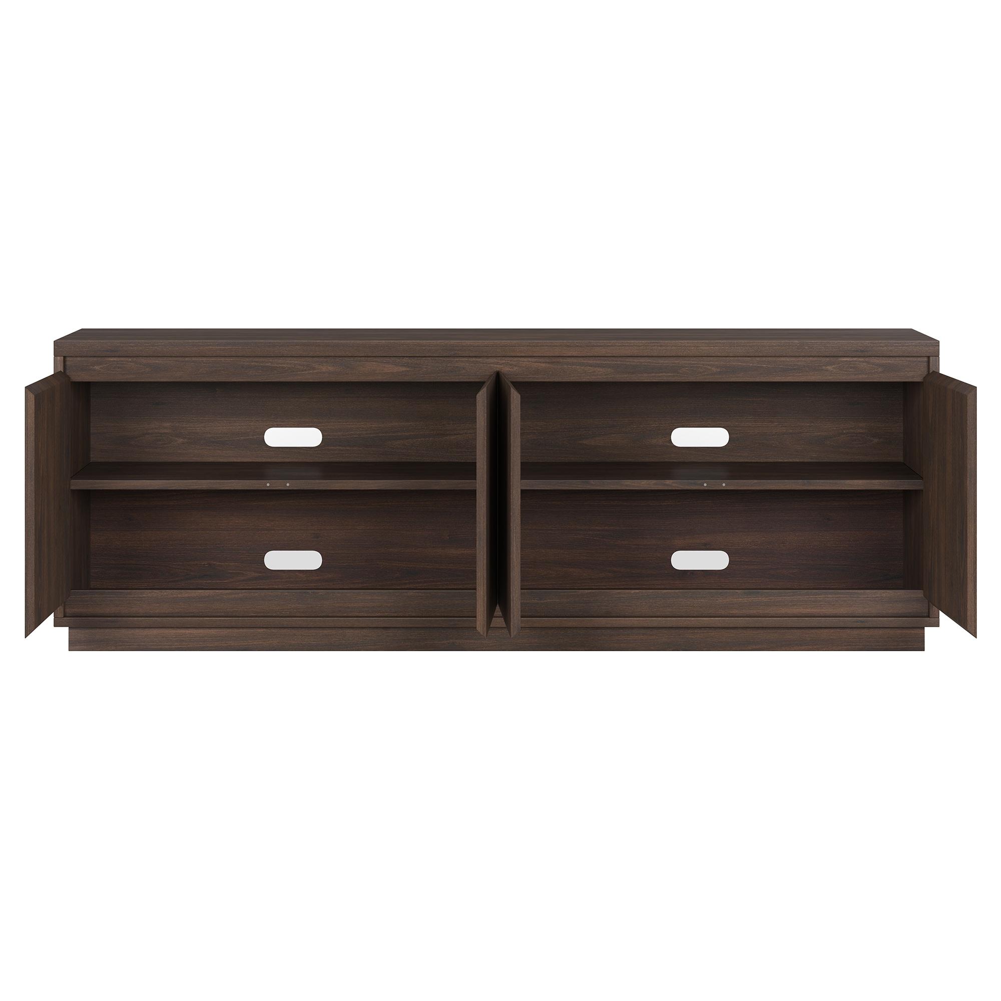 Evelyn&Zoe Presque Rectangular TV Stand for TV's up to 75", Alder Brown