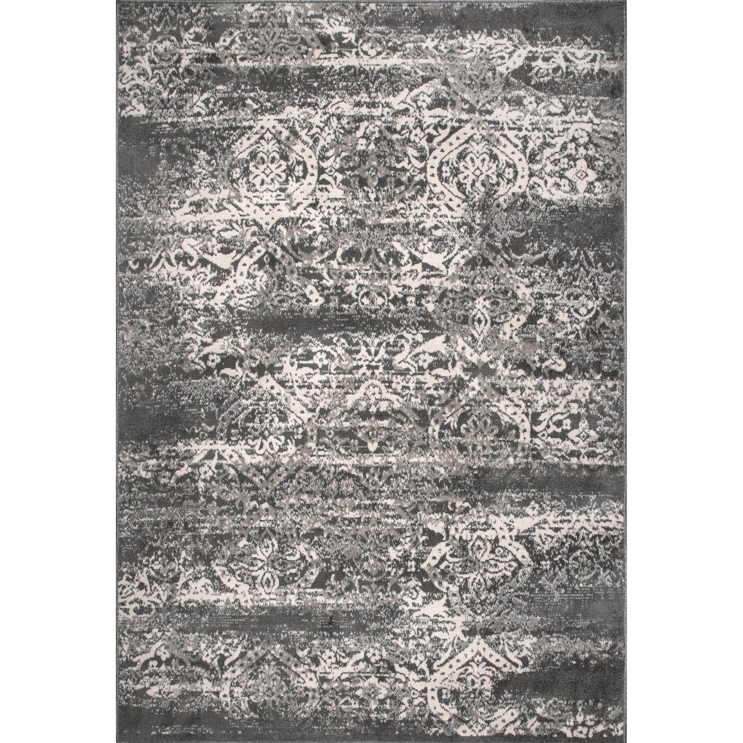 Nuloom Freja Oriental/Persian 9x12 Indoor Area Rug for Living Room Bedroom Dining Room Kitchen, Dark Grey/Ivory