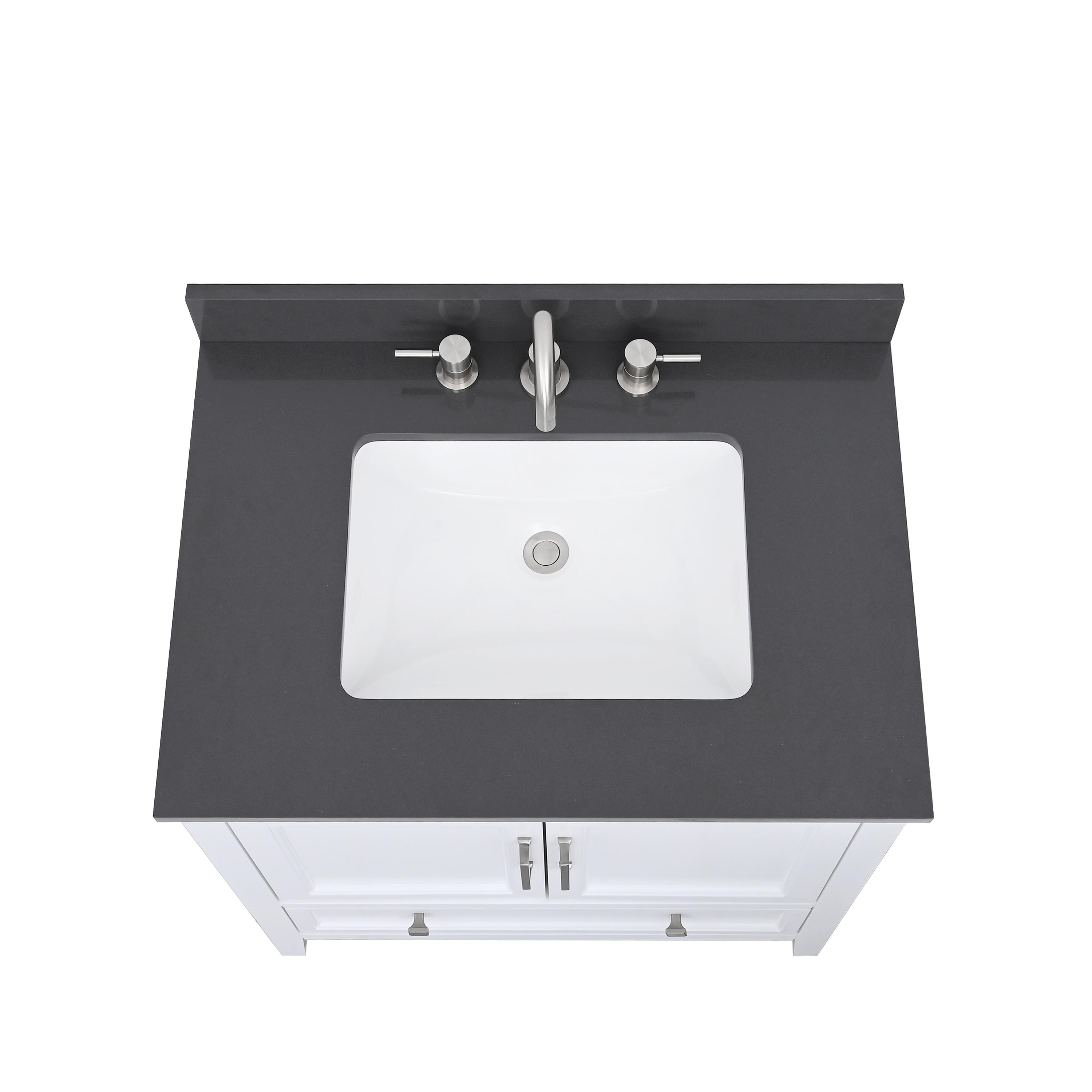 31'' Quartz Single Bathroom Vanity Top with Sink