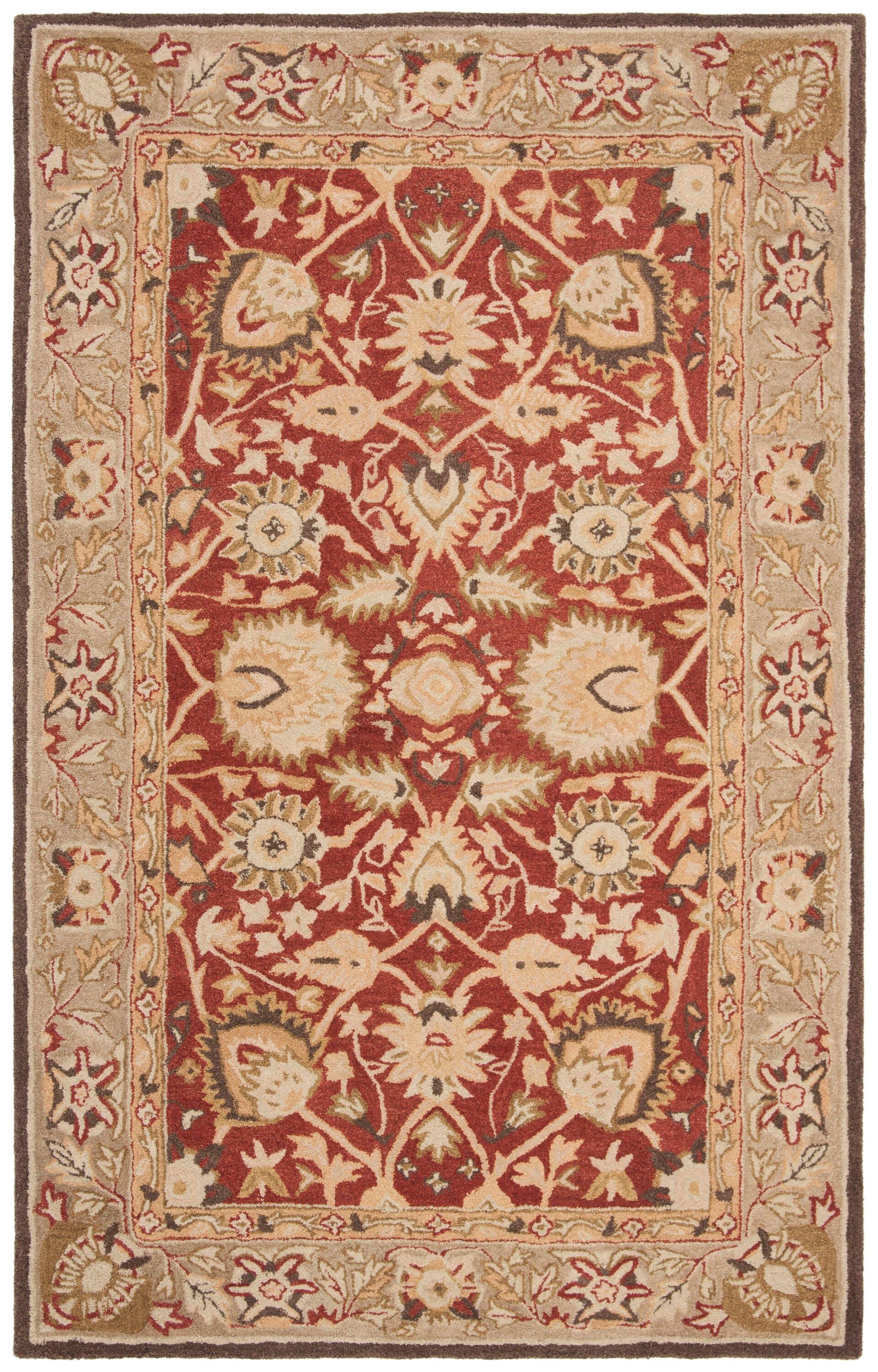 Anatolia AN512 Hand Tufted Indoor Area Rug - Rust/Green - 6'x9' - Safavieh