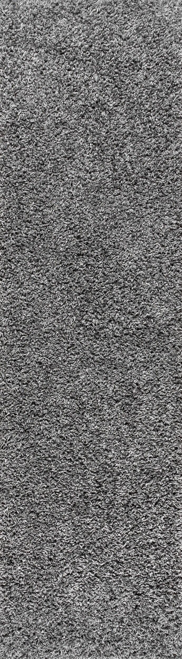 2'x8' Mercer Shag Plush Area Rug, Charcoal - JONATHAN Y