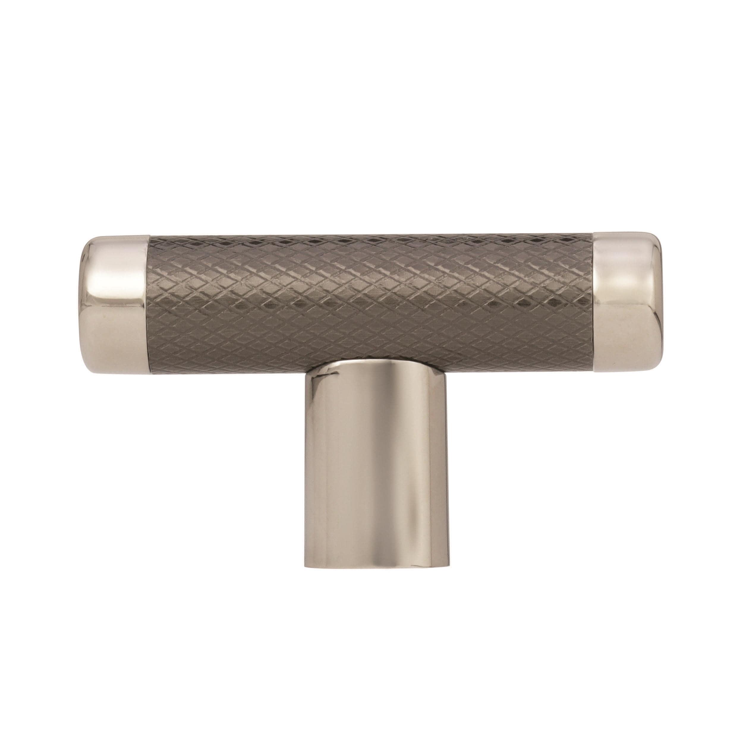 Amerock Esquire 2-5/8 inch (67mm) Length Polished Nickel/Gunmetal Cabinet Knob