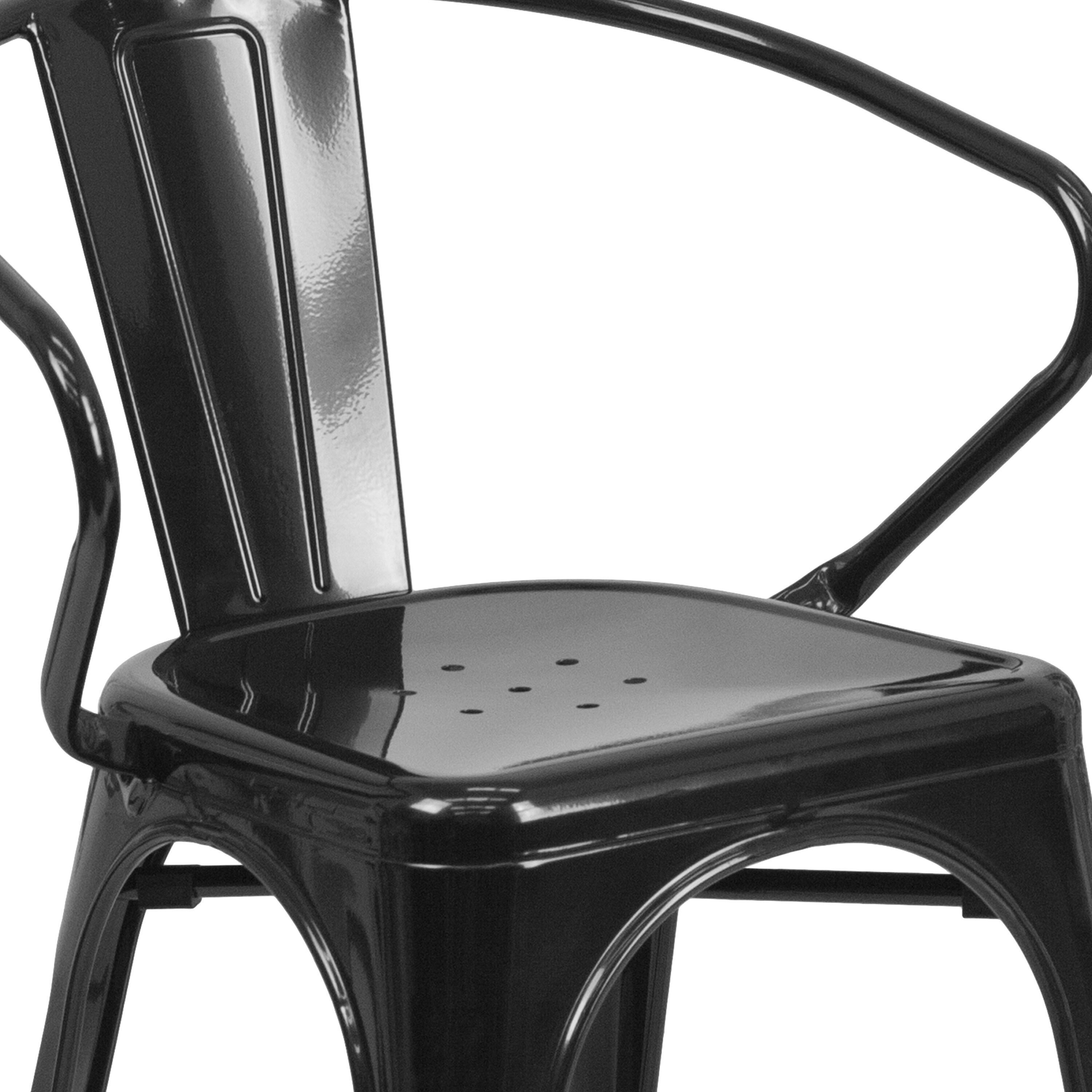 Hucheson Metal Indoor-Outdoor Chair with Arms