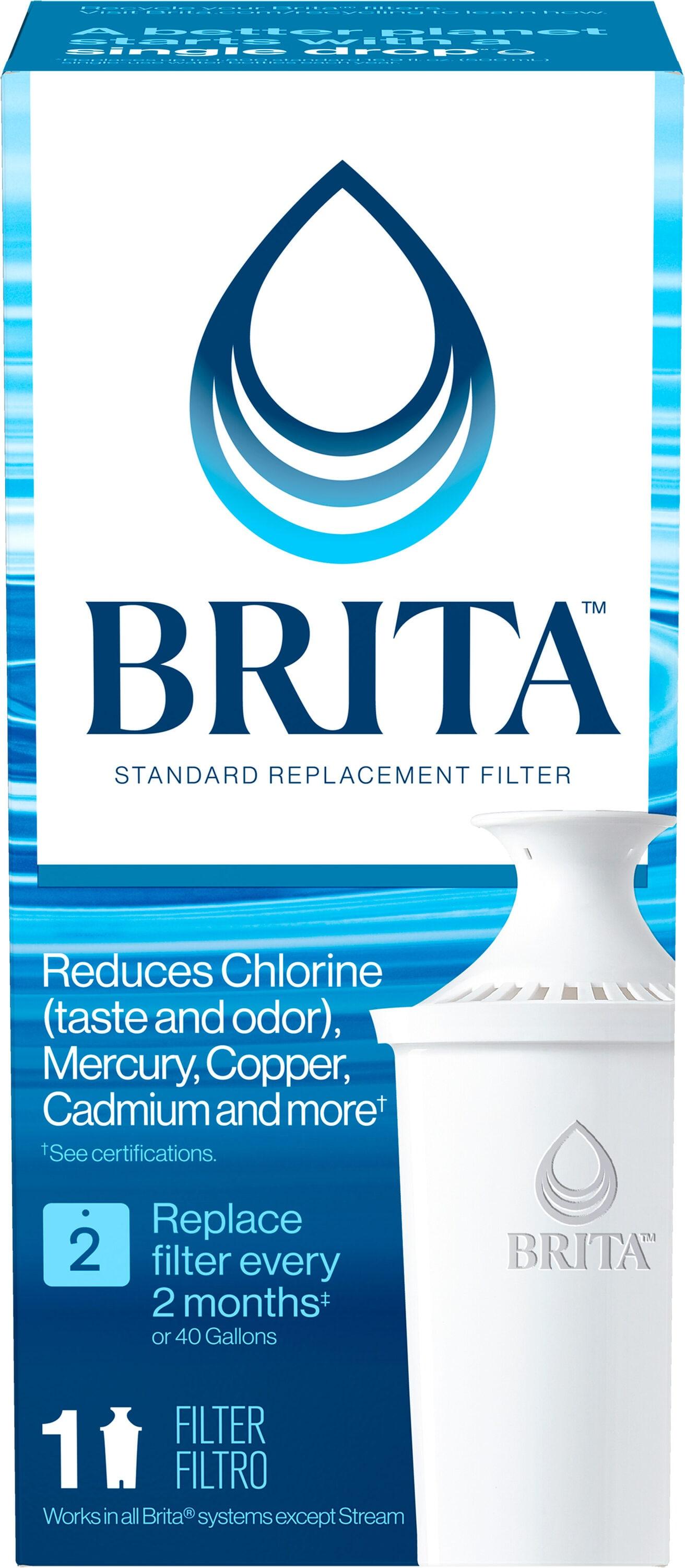 Brita Advanced Replacement Water Filter for Pitchers: Reduces Odors, Filters Chlorine