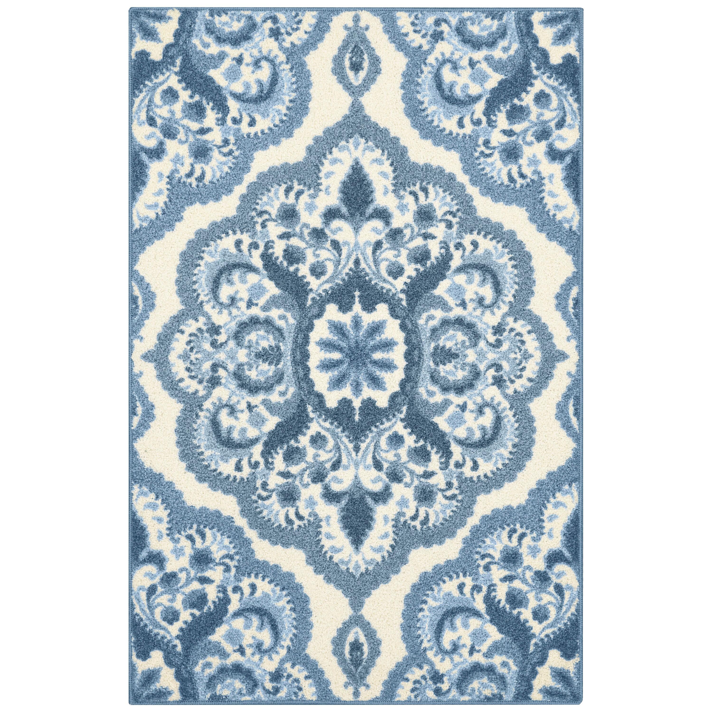 Hertel Floral Blue Area Rug