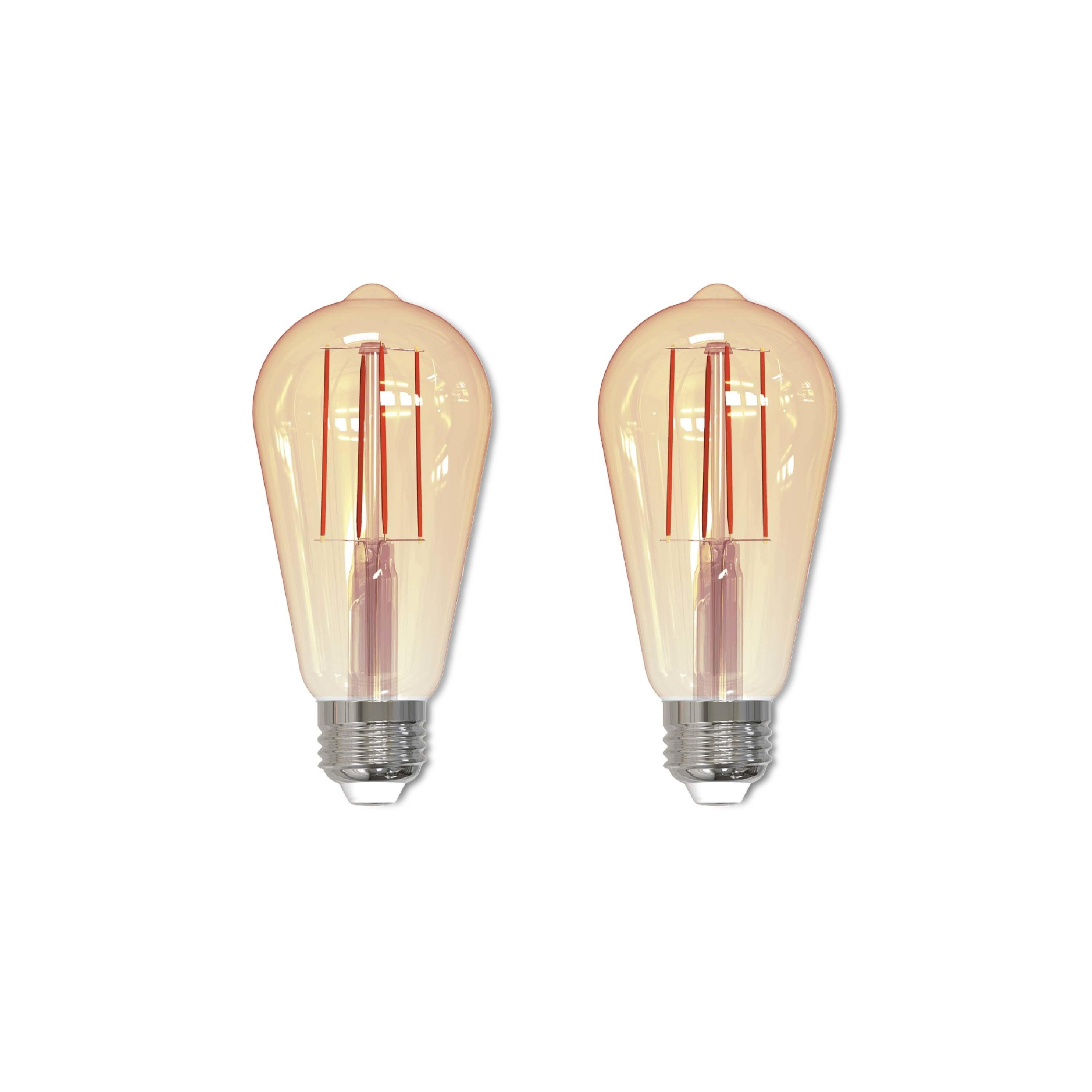 Bulbrite Industries 861410 60 Watt Equivalent, ST18 LED, Antique Dimmable Light Bulb, (2200K) E26/Medium (Standard) Base (Set of 2)
