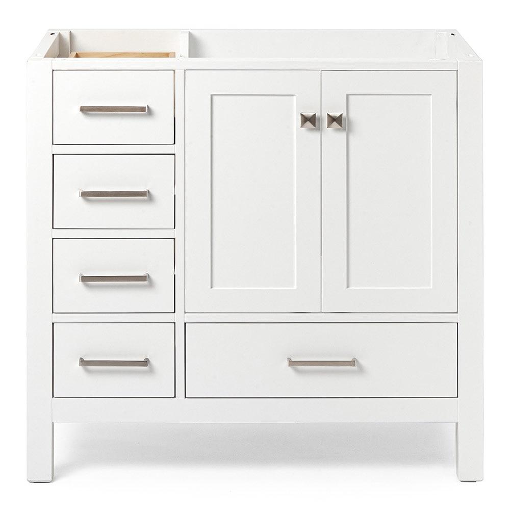 Ariel A037s-R-Bc Cambridge 36" Single Free Standing Wood Vanity Cabinet Only - White
