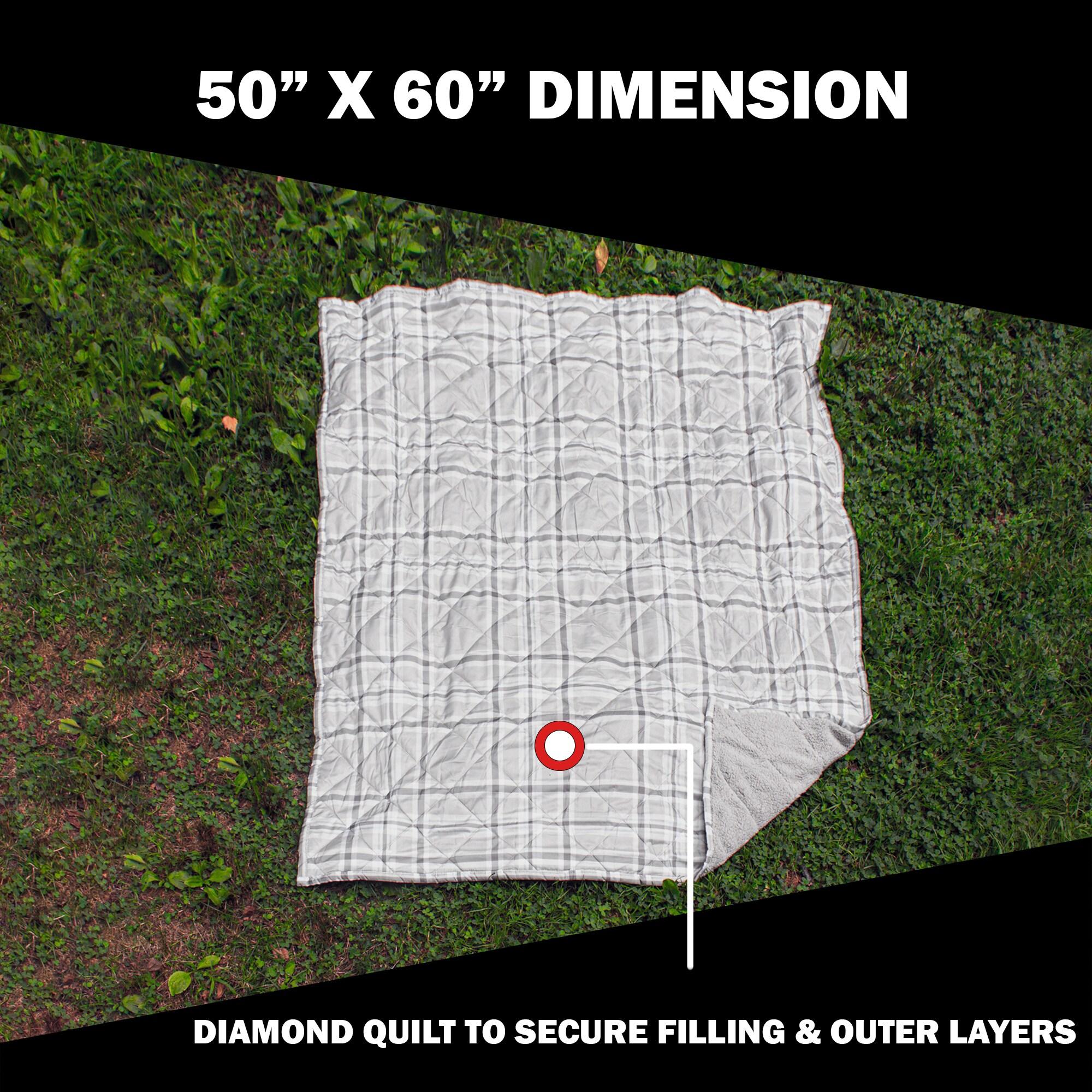 Coleman Coleman Reversible Water Resistant Nylon and Sherpa Diamond Quilted Indoor/Outdoor Throw/Picnic Blanket