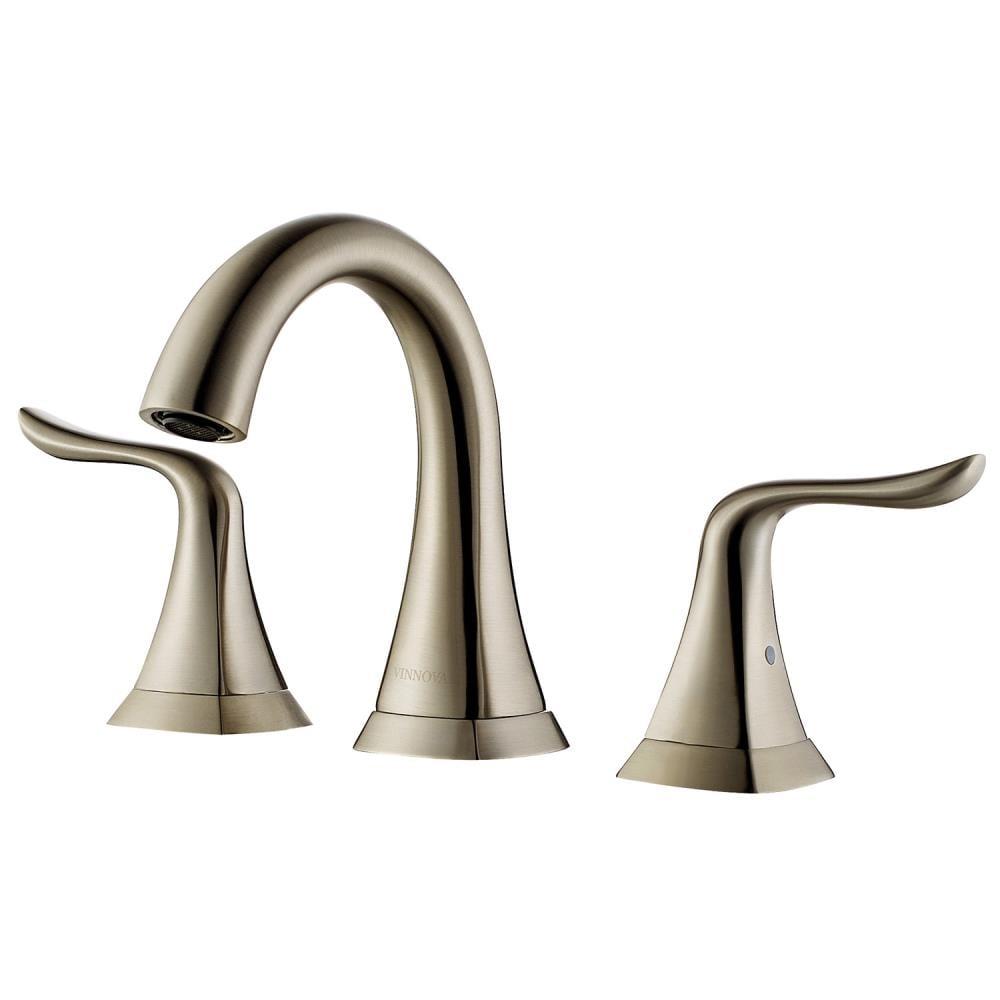 Beverly Satin Nickel Two-Handle Widespread Modern Bathroom Faucet