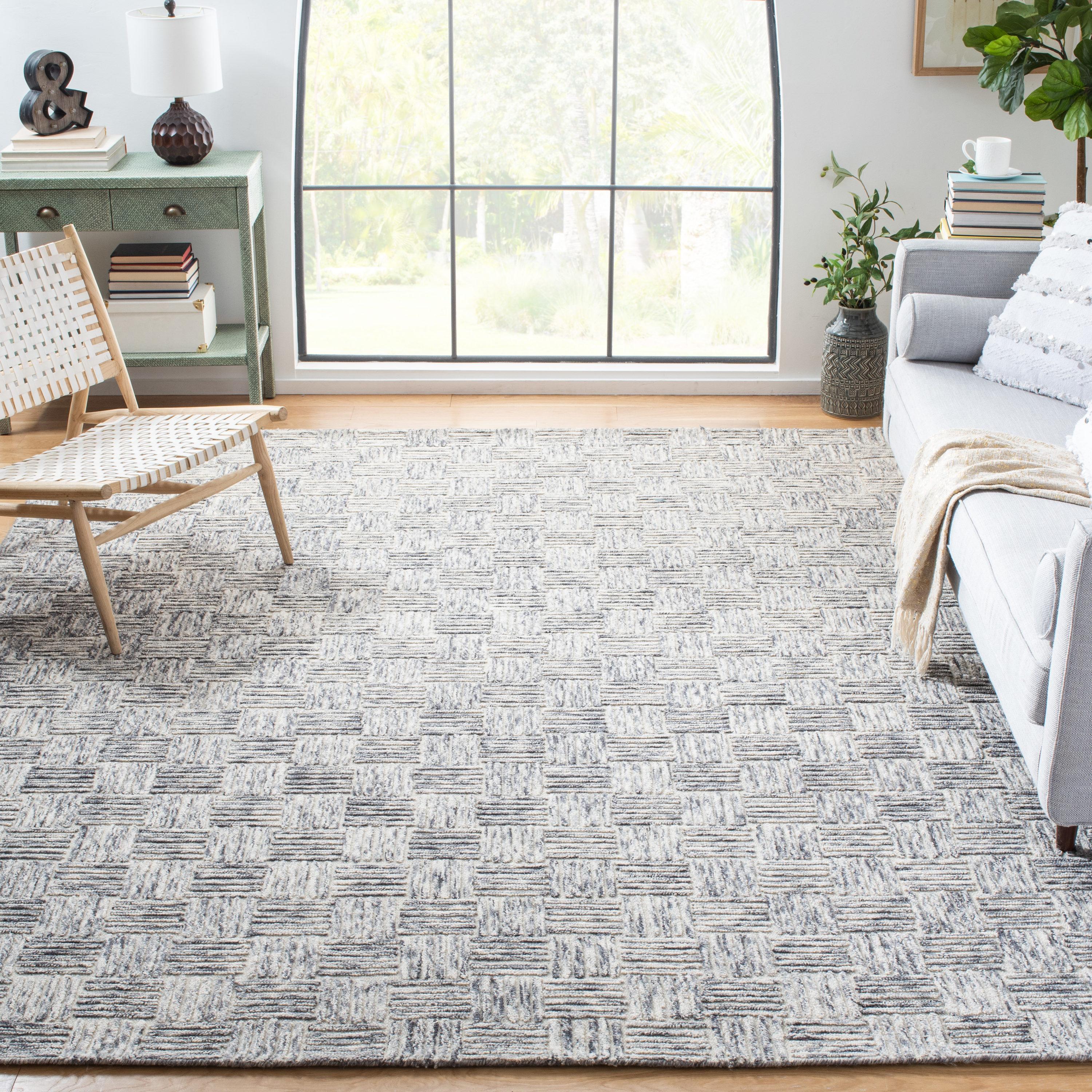 Micro-Loop MLP976 Hand Tufted Indoor Area Rug - Grey - 5'x8'- Safavieh