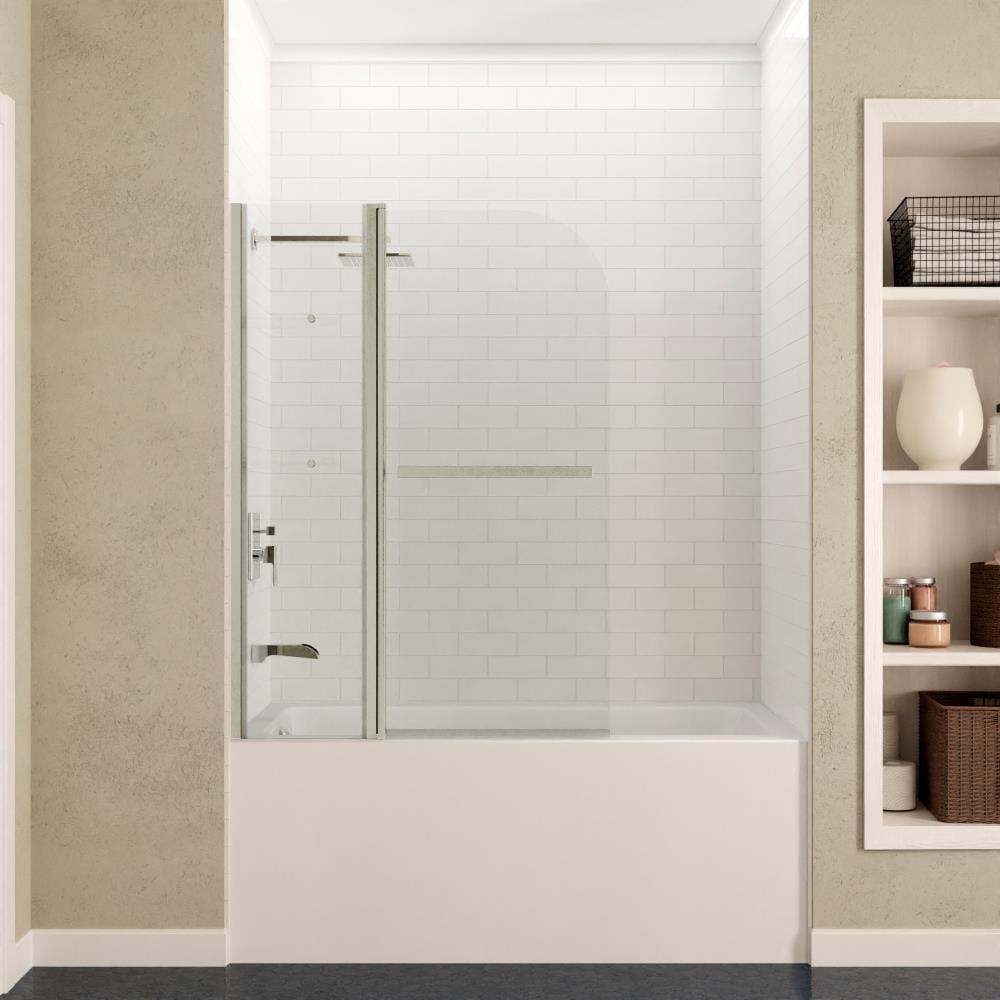 Galleon 58" H Hinged Frameless Tub Door with Tsunami Guard Technology