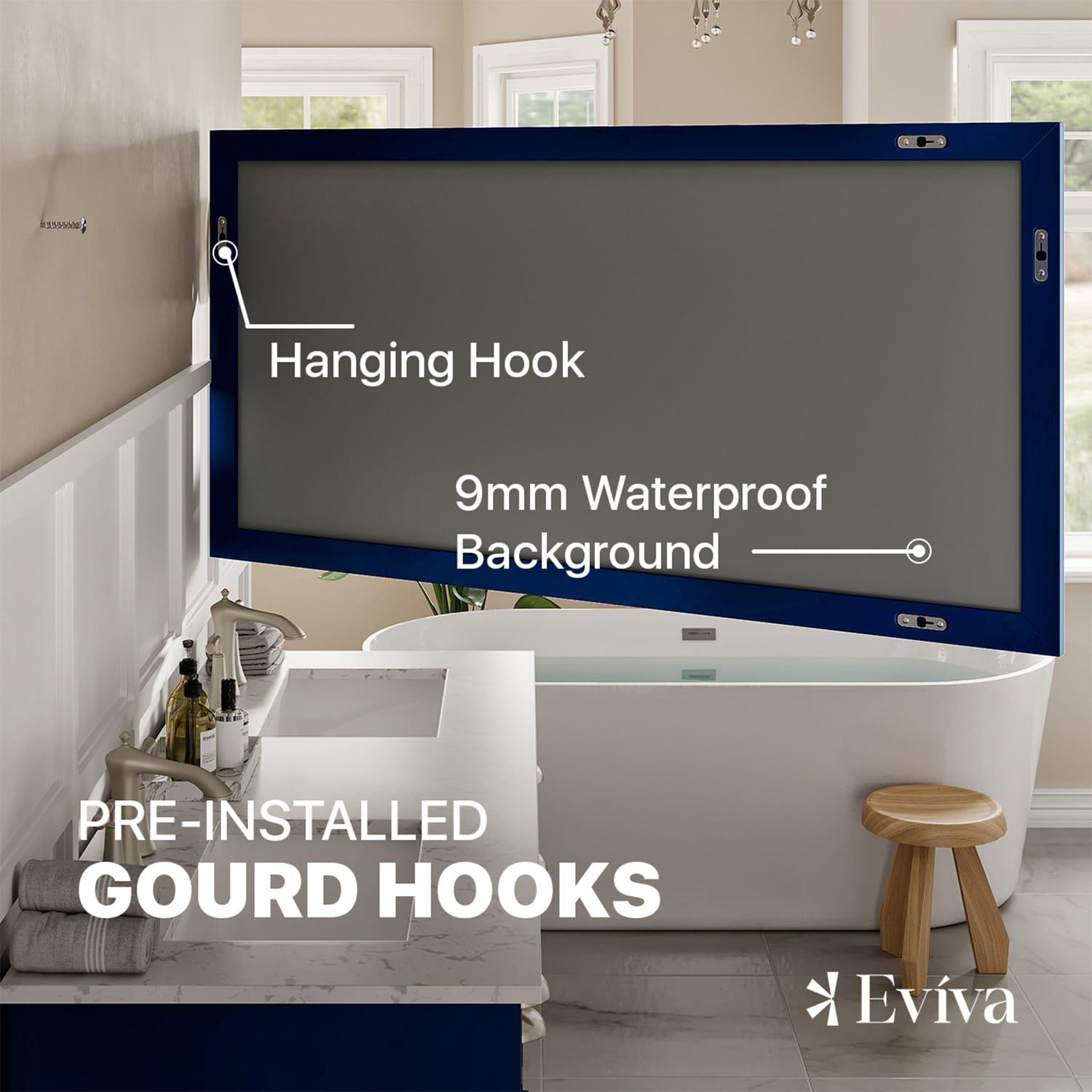 EVIVA Acclaim 60X30 Transitional Blue Bathroom Mirror