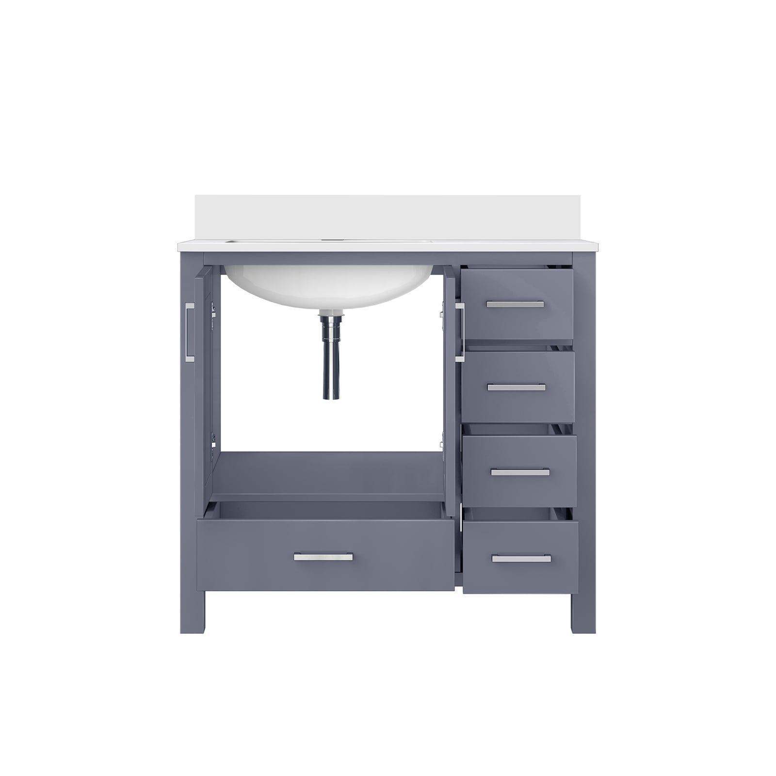 Lexora Jacques 36 in. W x 22 in. D Left Offset Bath Vanity and Top