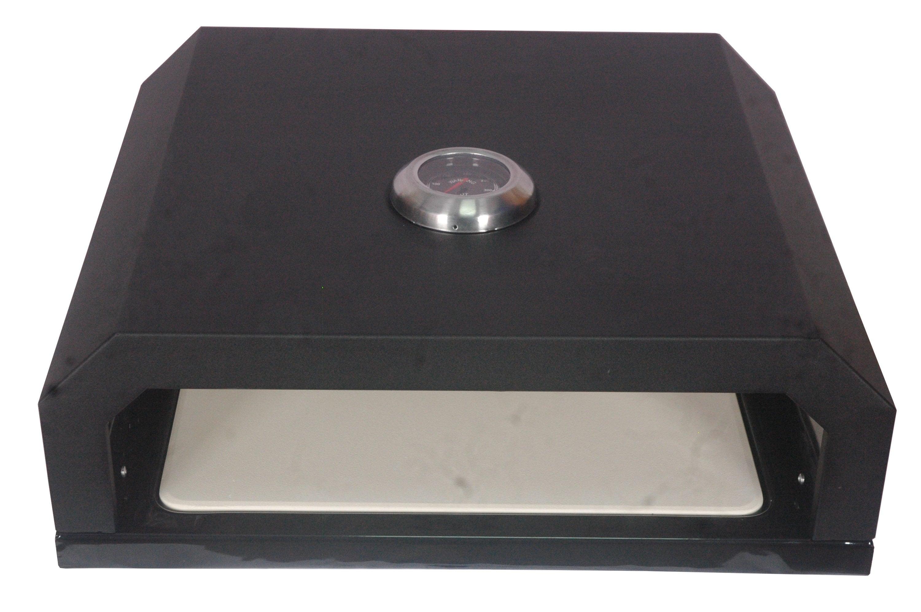 GrillFest Grill Top Outdoor Pizza Oven - Baking Stone, Stainless Steel Sides