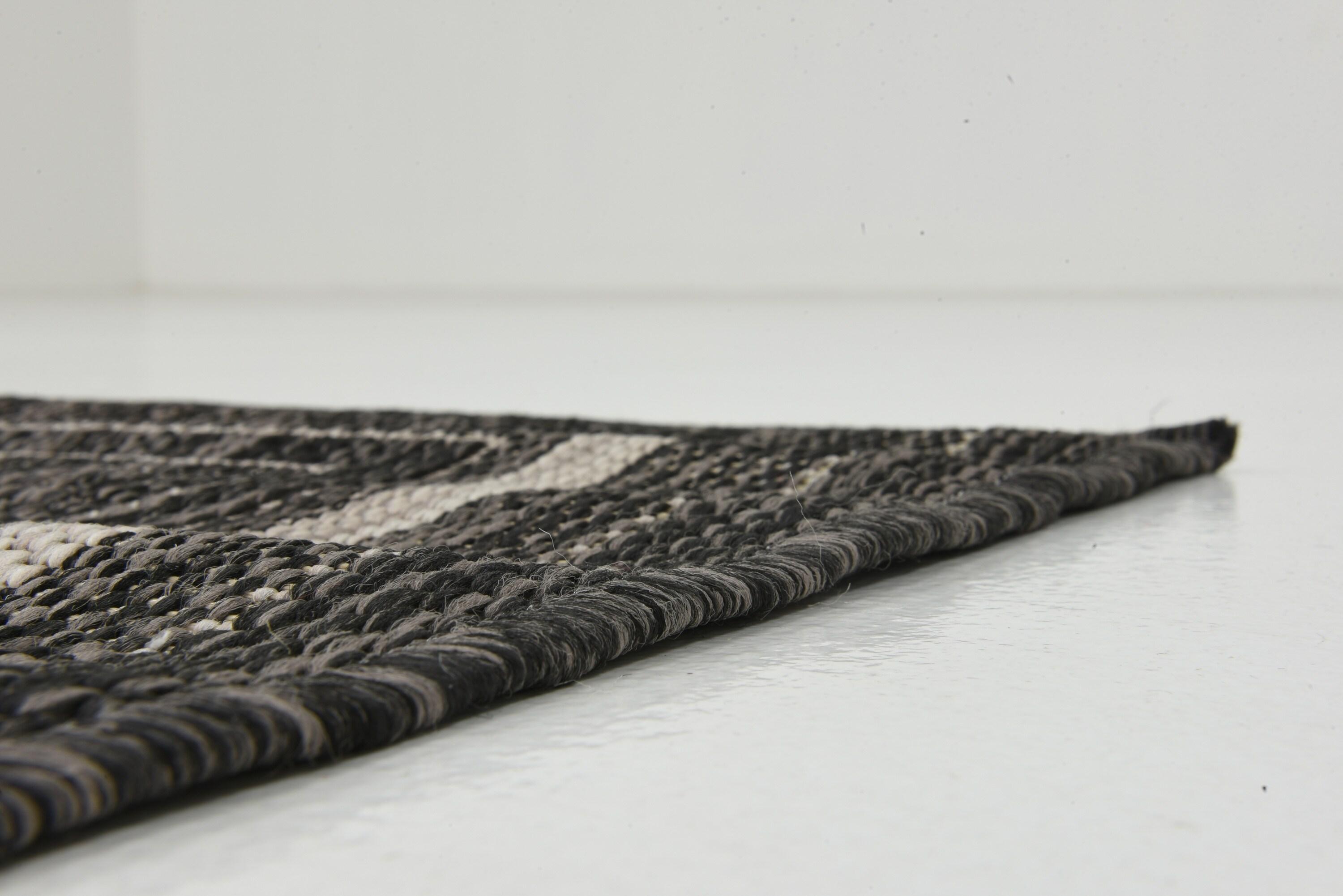 Unique Loom 2' 0 x 6' 1 Runner Indoor/Outdoor Border Black Runner Rug